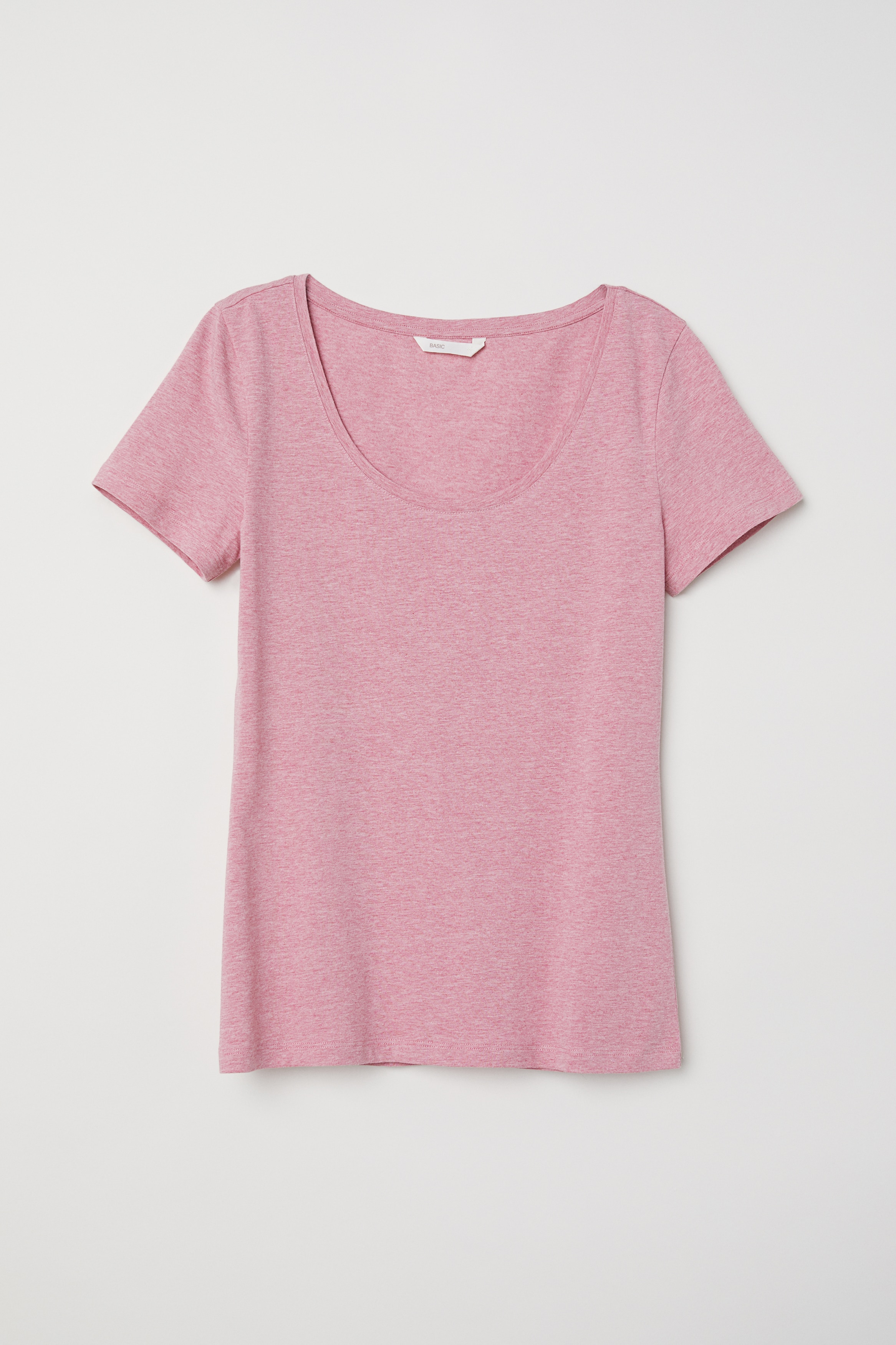 Top Rose Décolleté Cœur H&M - Taille 36, Manches Longues, En Maille, NEUF Sans étiquettes
