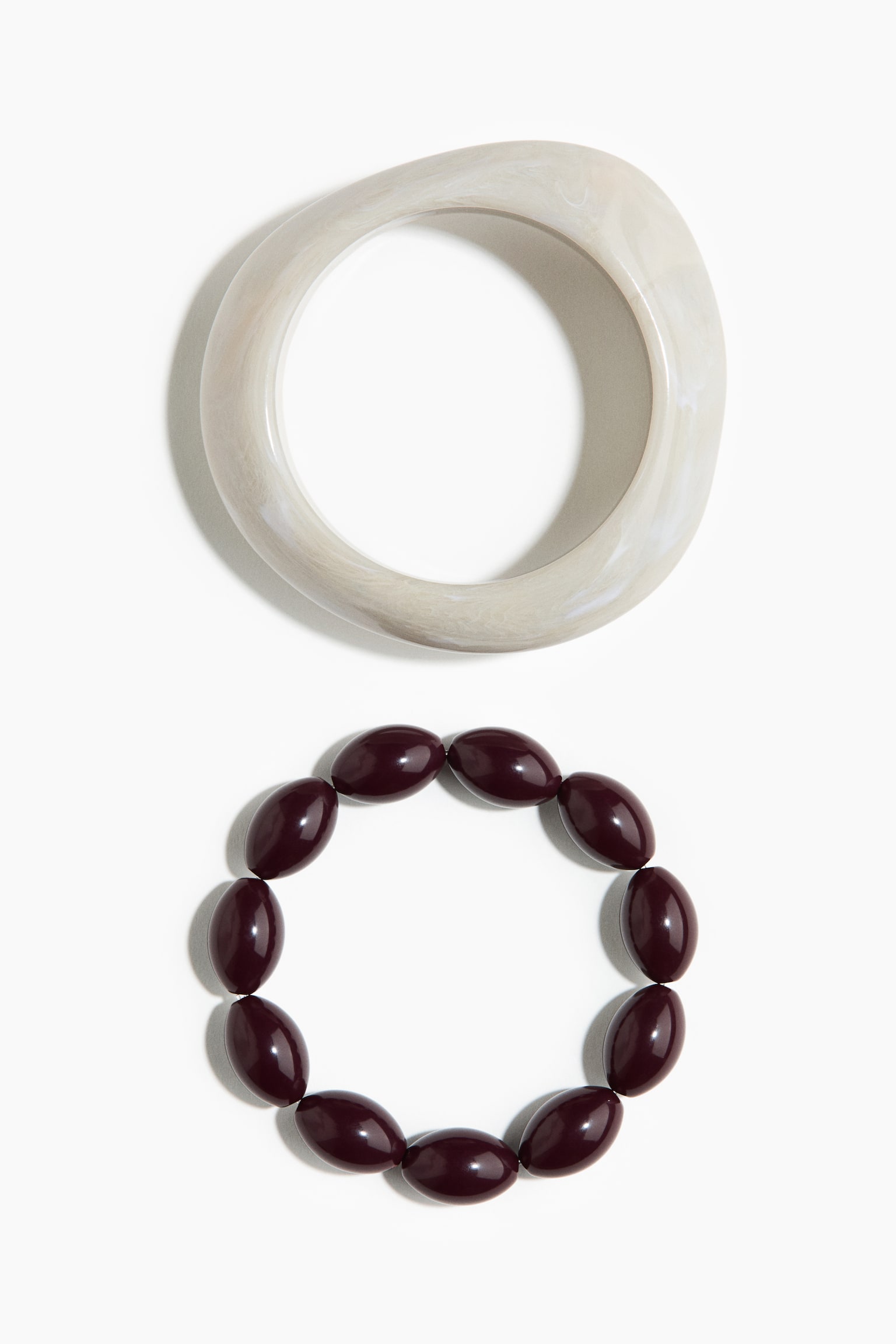 2-pack bracelets - Dark brown/Light beige