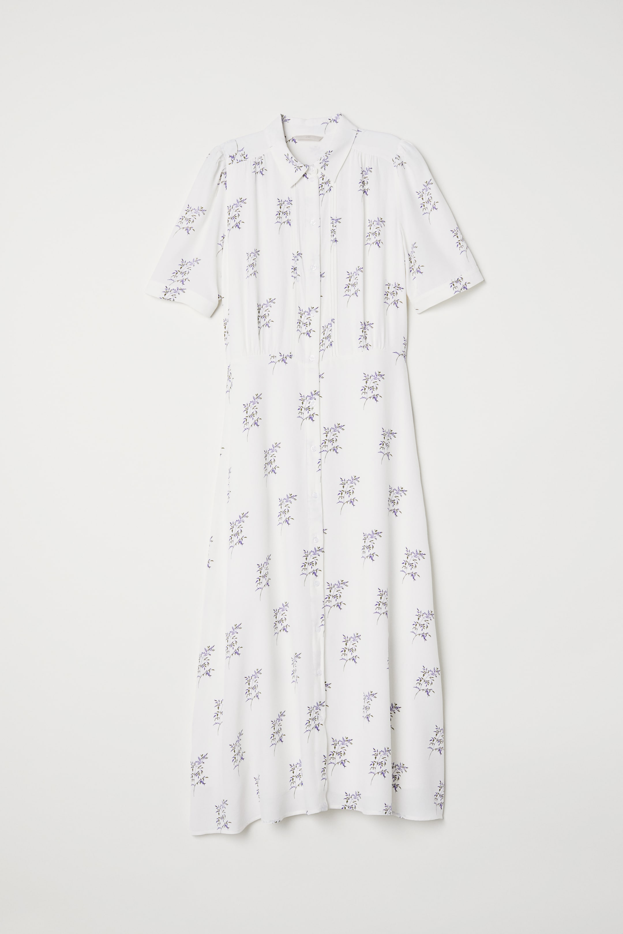 Größeres Bild ansehen: Kleid mit Biesenfalten - Weiß/Geblümt - Ladies | H&M DE 1