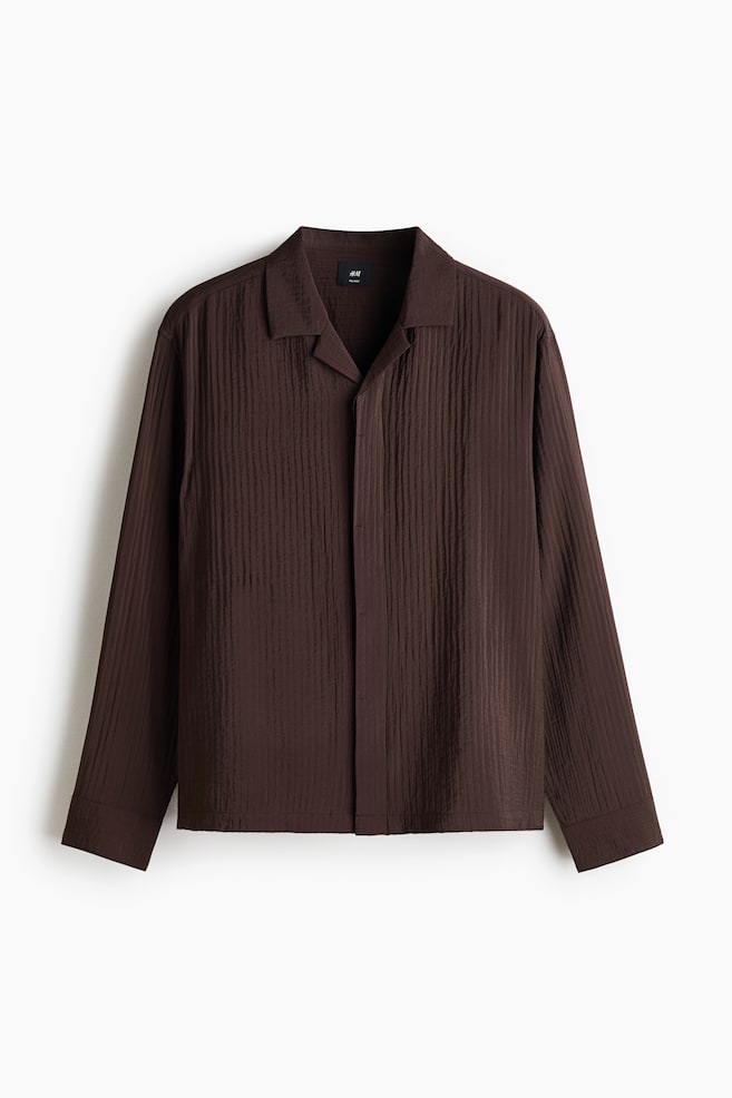 Relaxed Fit Resort shirt - Dark brown/Cream/Beige - 1