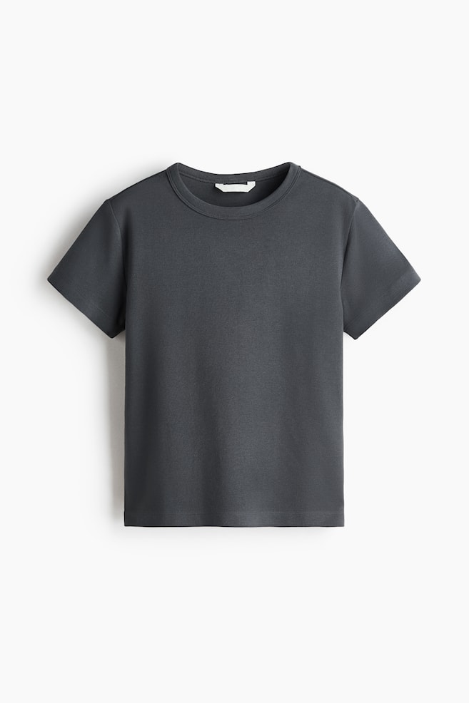 Nauwsluitend T-shirt - Donkergrijs/Wit/Donkertaupe/Lichtbeige/Donkerrood/Zwart/Zwart/wit gestreept/Marineblauw/gestreept - 1