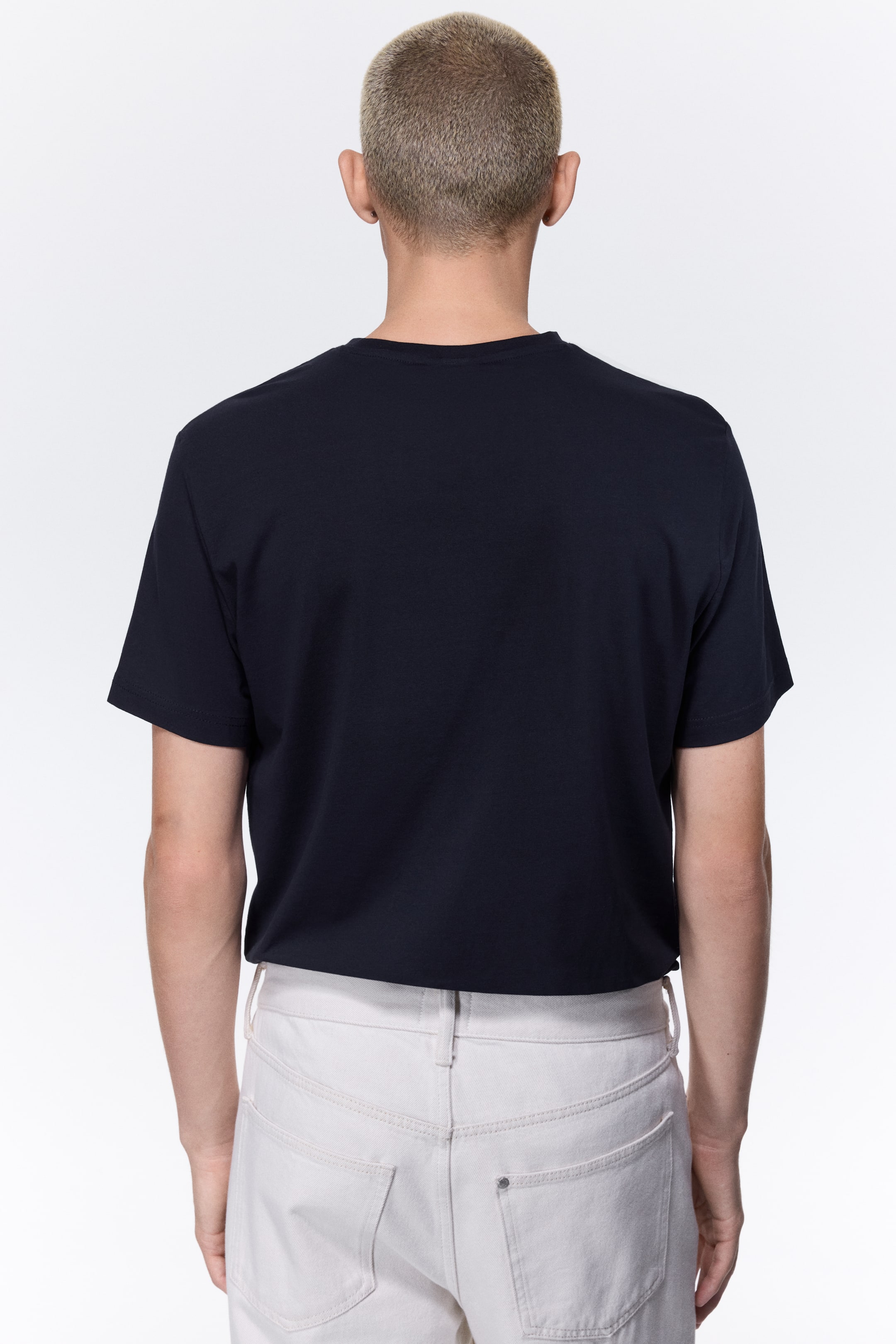 View larger image: Slim Fit T-shirt - Navy blue - Men | H&M CA 3