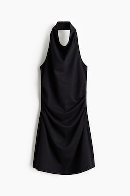 Draperad halterneckklänning