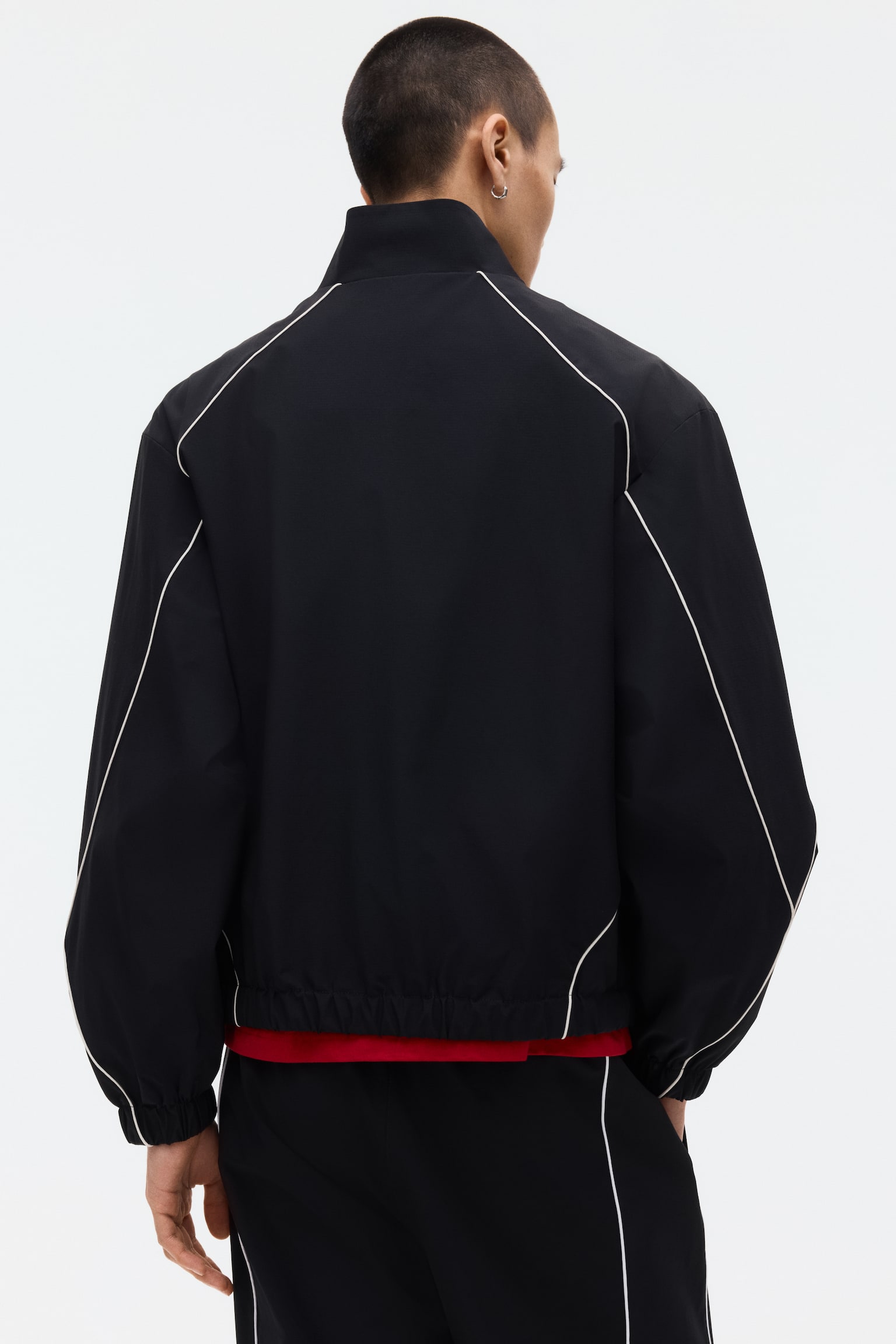 Loose Fit Printed nylon track jacket - Black/Honda - 4