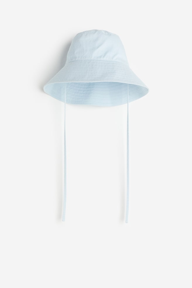 Tie-detail sun hat - Light blue/White - 2