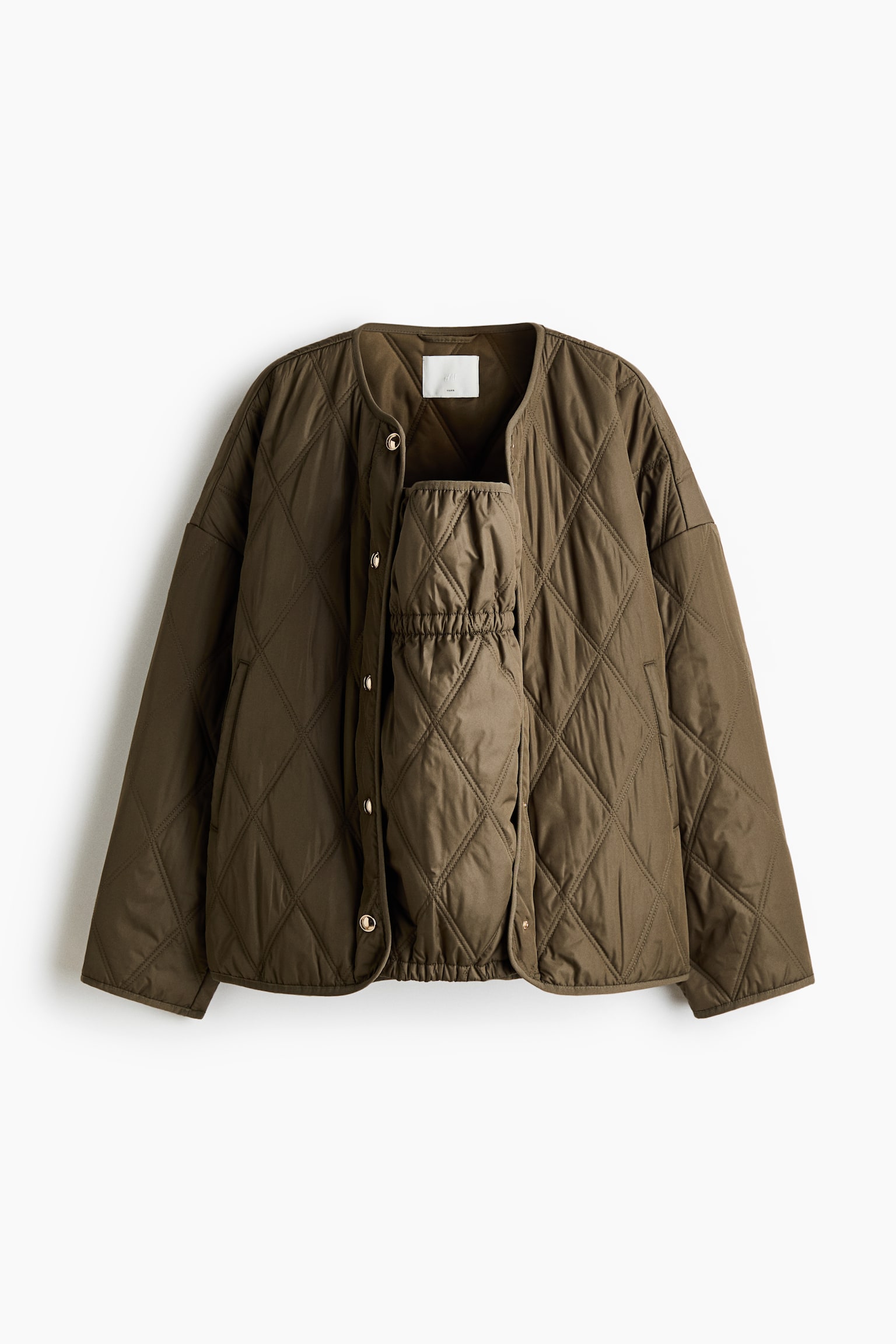 MAMA Before & After Quilted babywearing jacket - Dark khaki green/Cream - 2