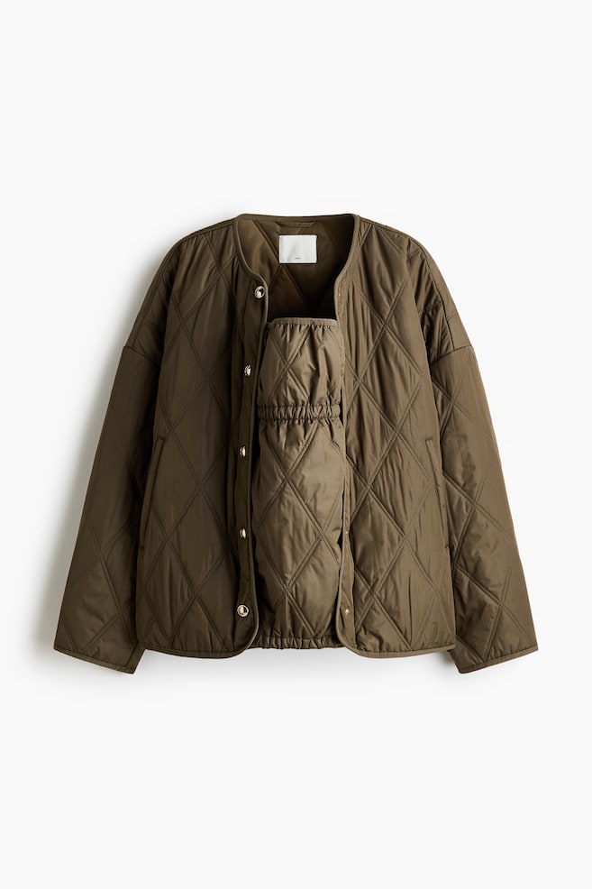 MAMA Before & After Quilted babywearing jacket - Donker kakigroen/Roomwit - 1