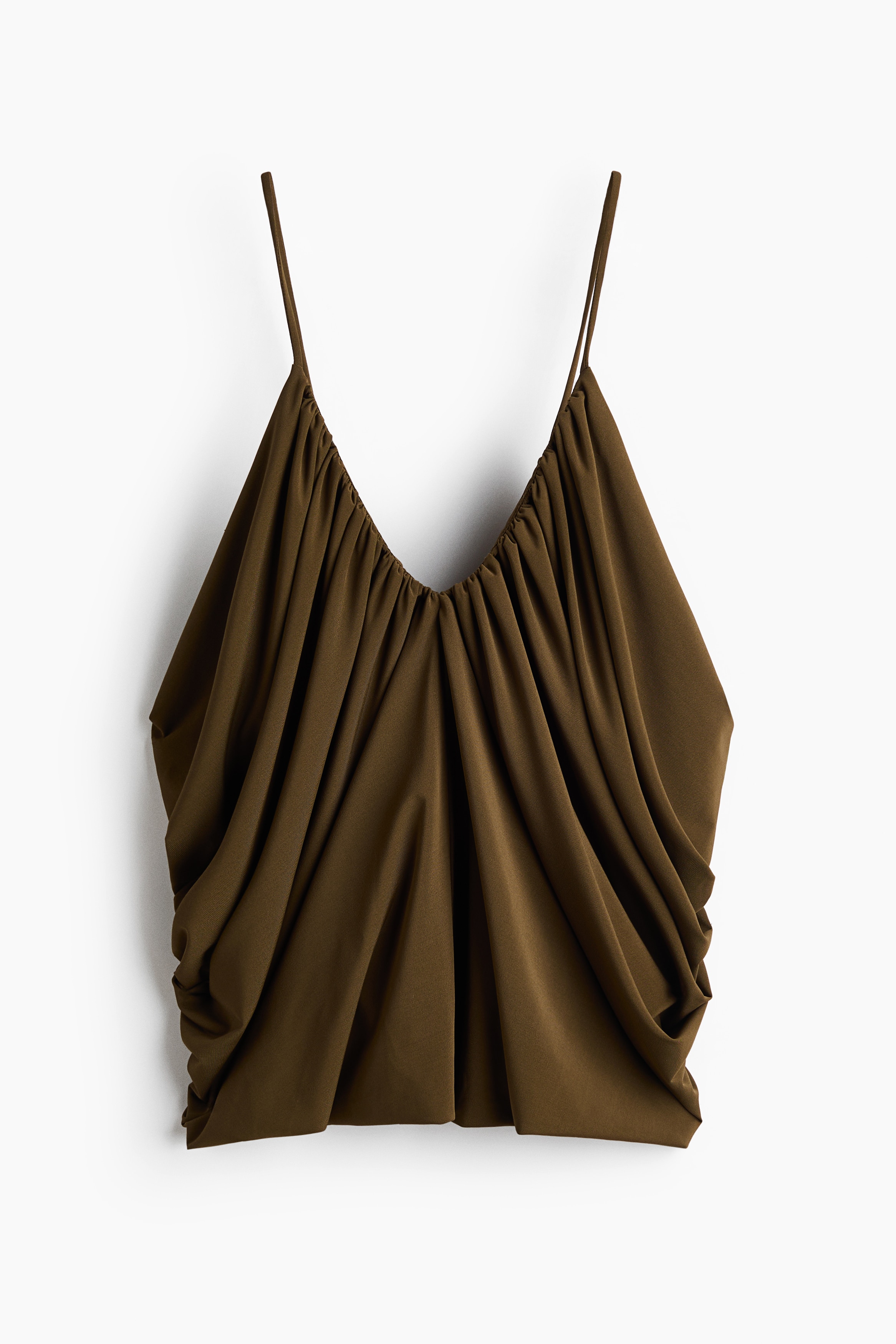 Gedrapeerde straptop - Olijfgroen/Paars