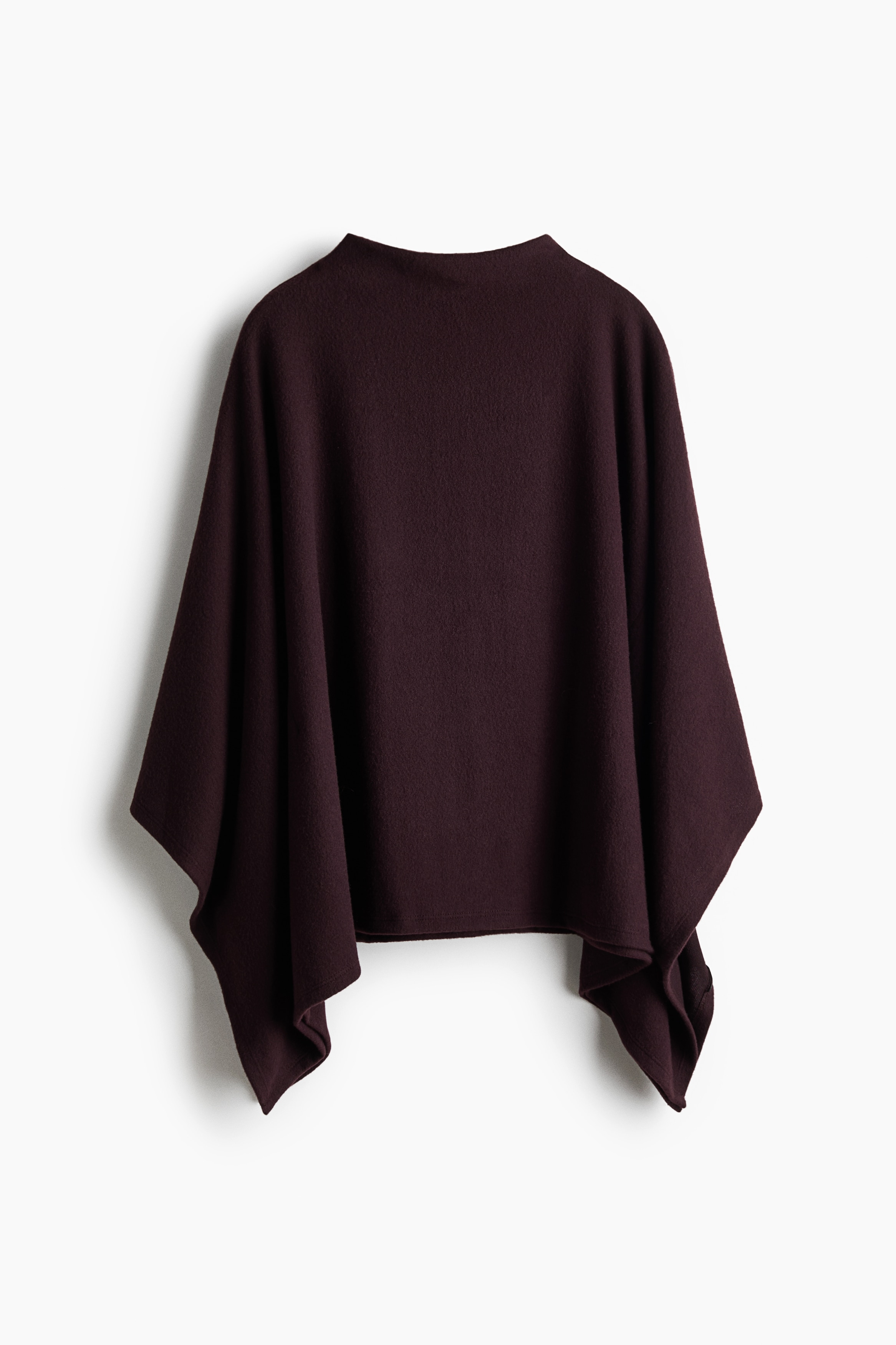 Knitted turtleneck cape - Tmavá švestkově fialová