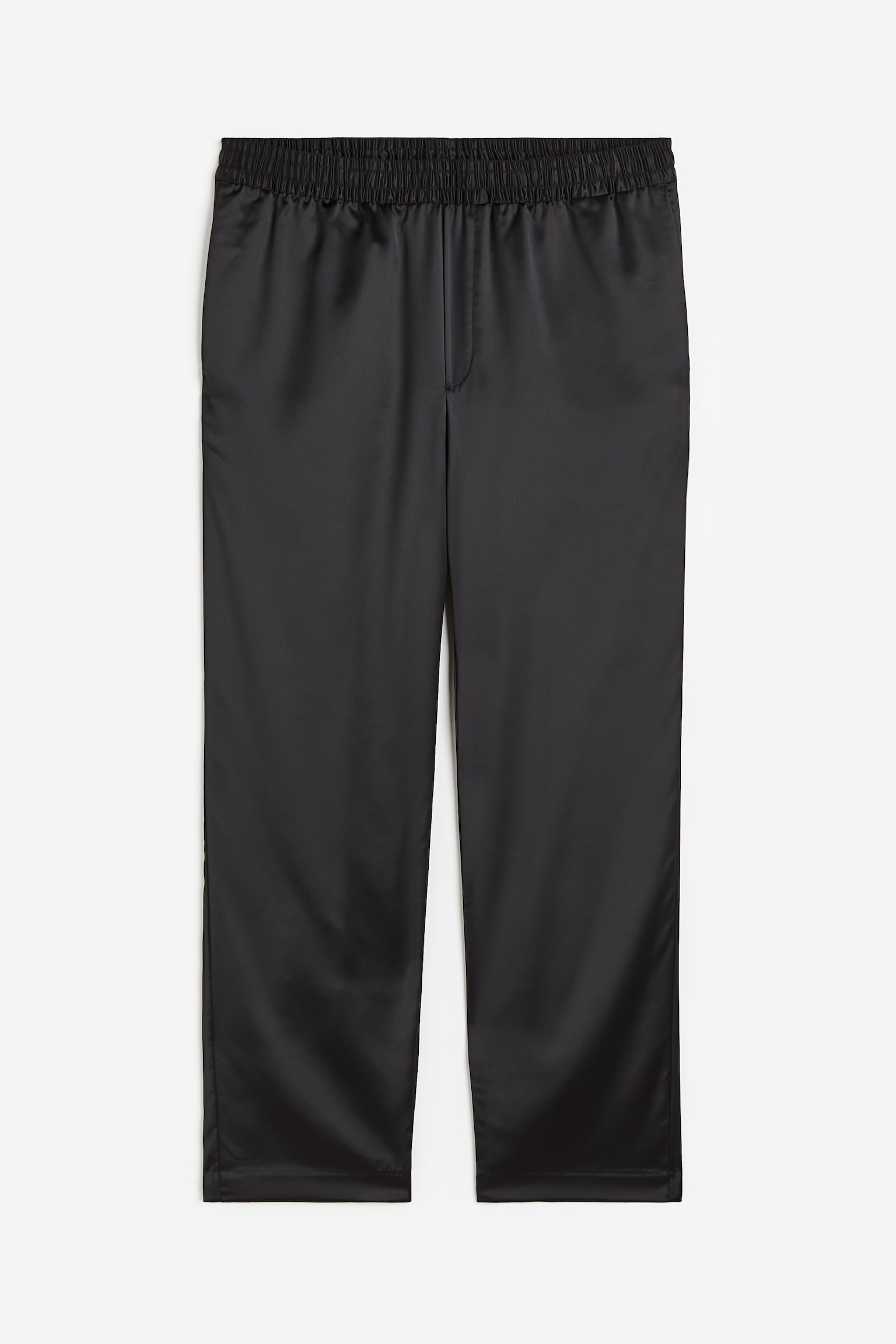 Regular Fit Satin trousers - Black - 1