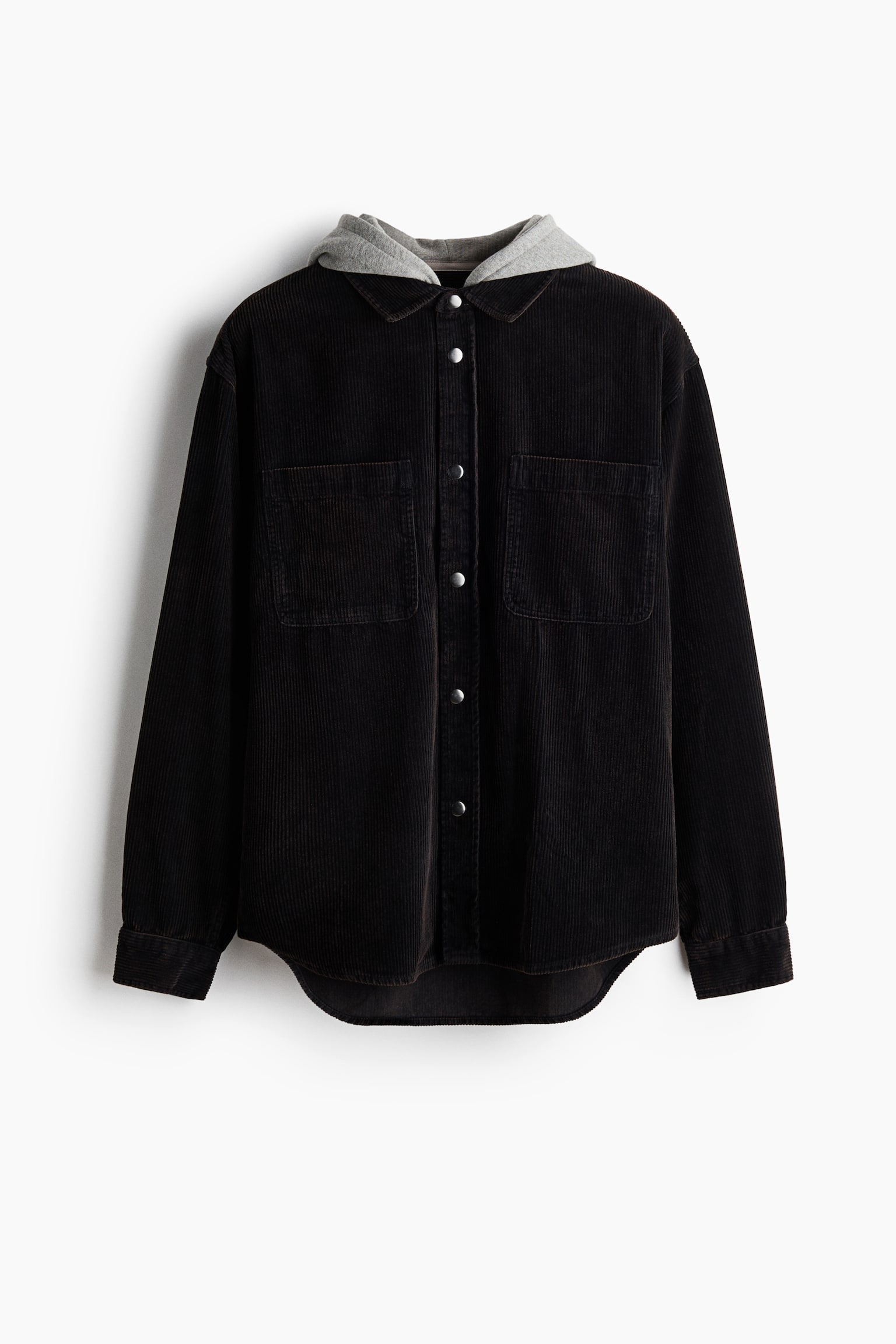 Corduroy overshirt - Anthracite grey - 1