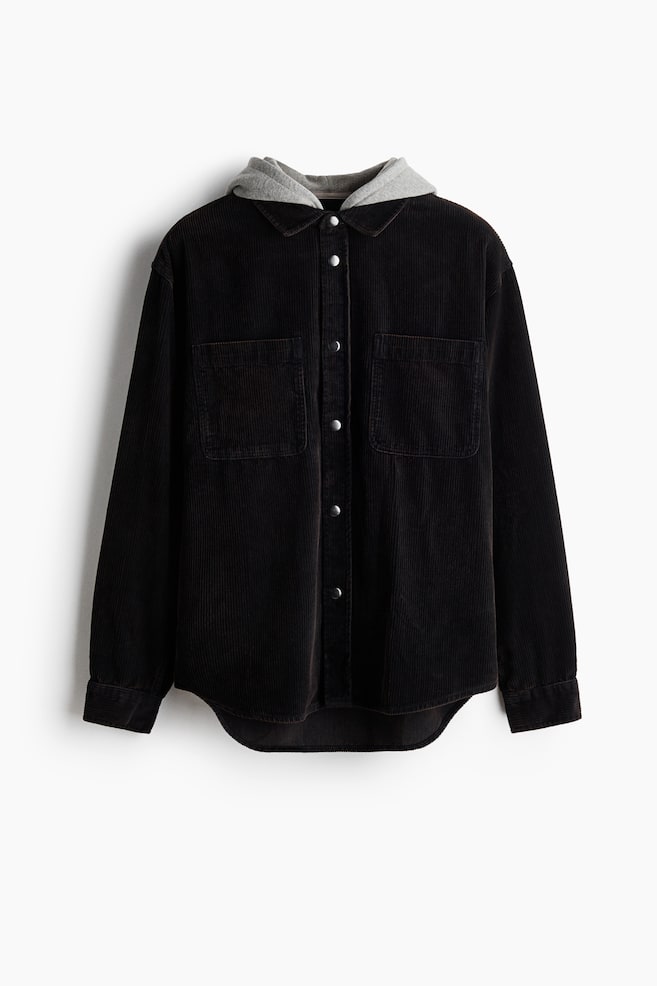 Corduroy Overshirt - Charcoal gray - 1