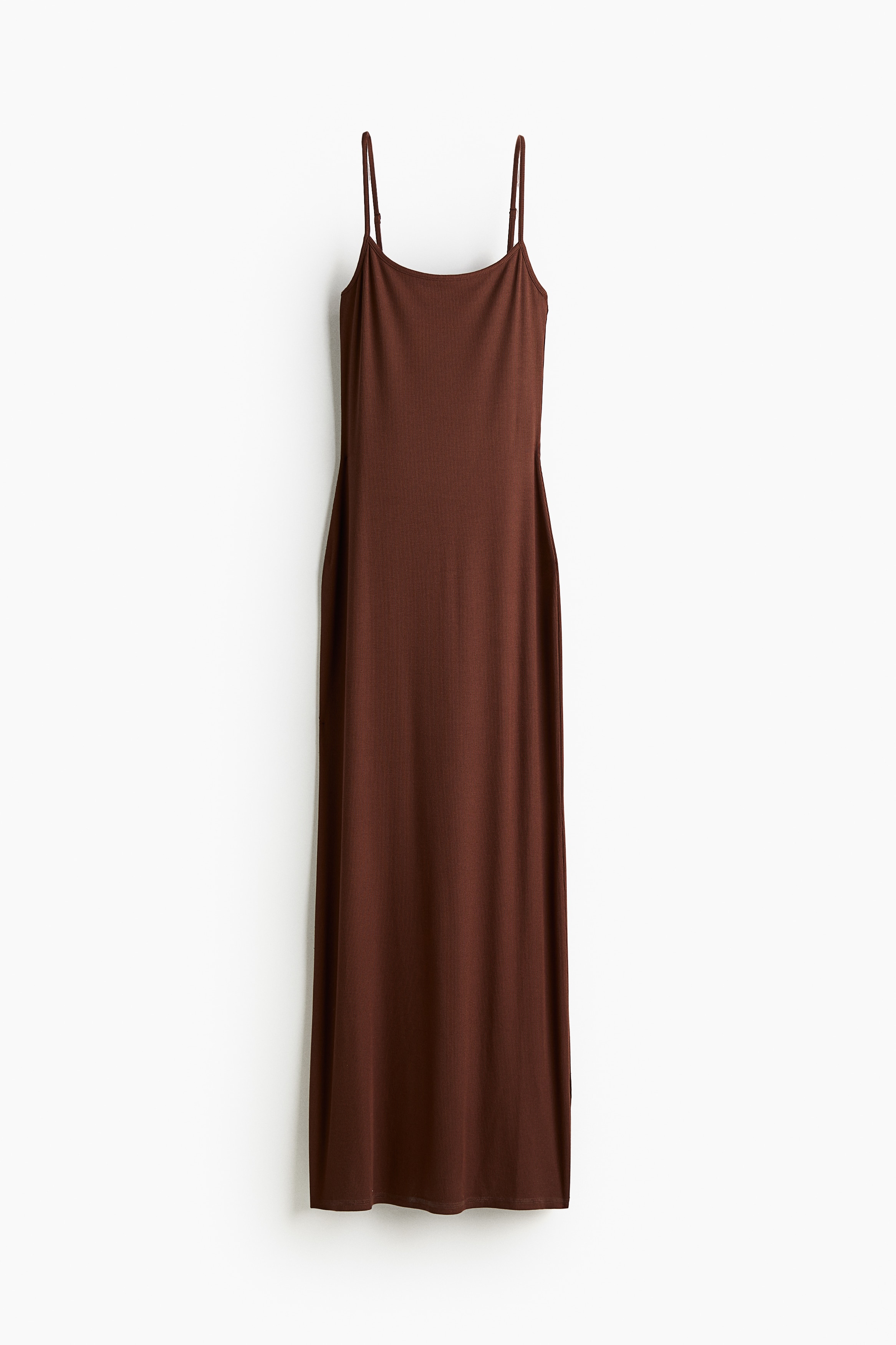 Women's Dark brown Ribbed Maxi Dress | H&M US