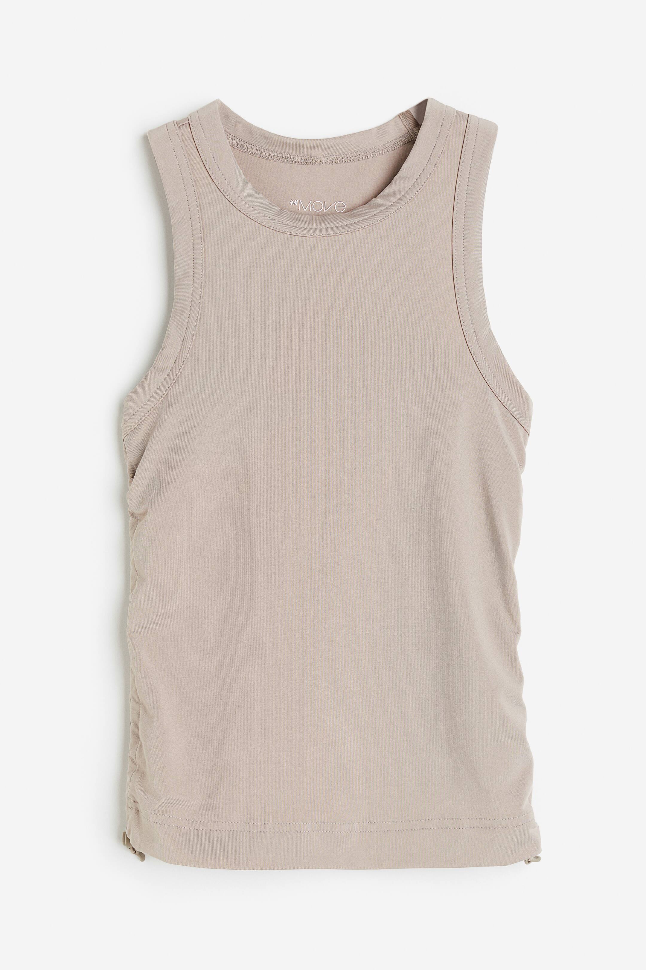 View larger image: DryMove™ Drawstring-detail sports vest top - Light beige - Ladies | H&M HK 1