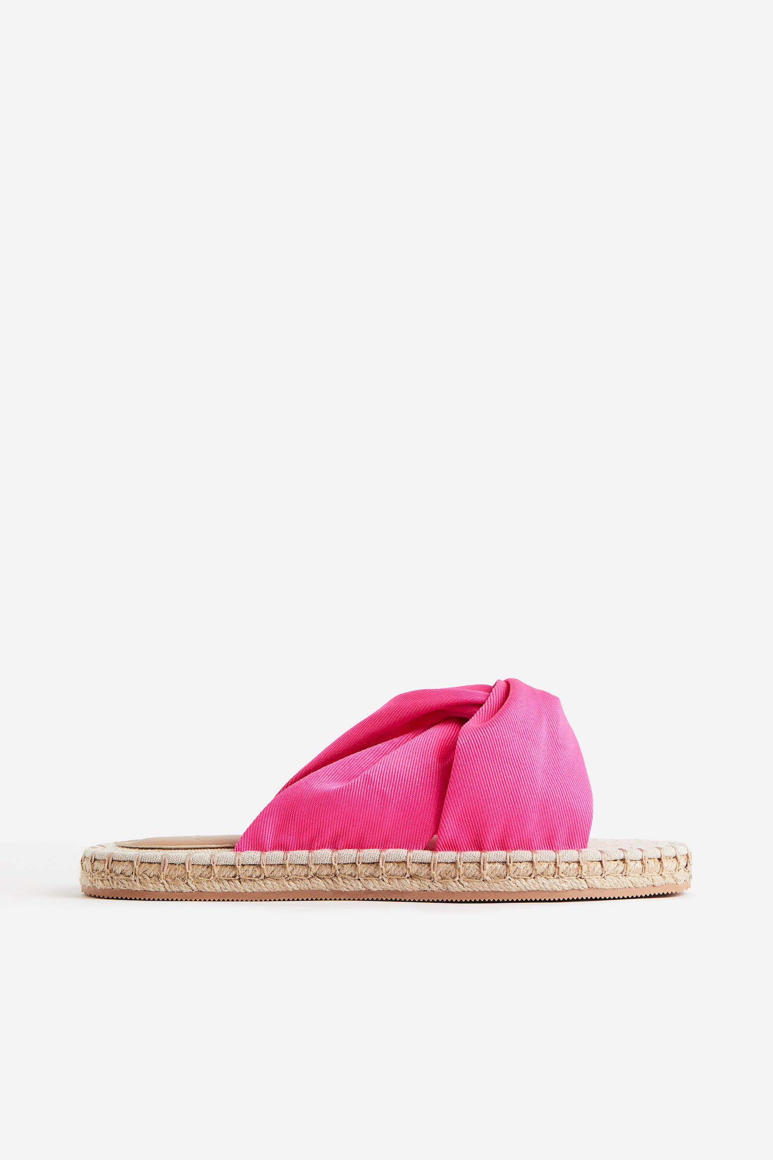 Knot Detail Espadrille Slides - Bright pink/Light beige/Leopard print/Black - 1