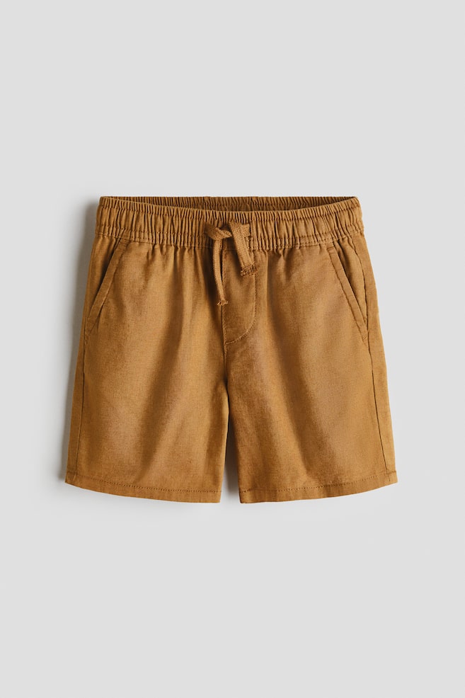Linen-blend shorts - Brown/Dark red/Light mole/Dinosaurs/Dark blue/Mole striped - 1