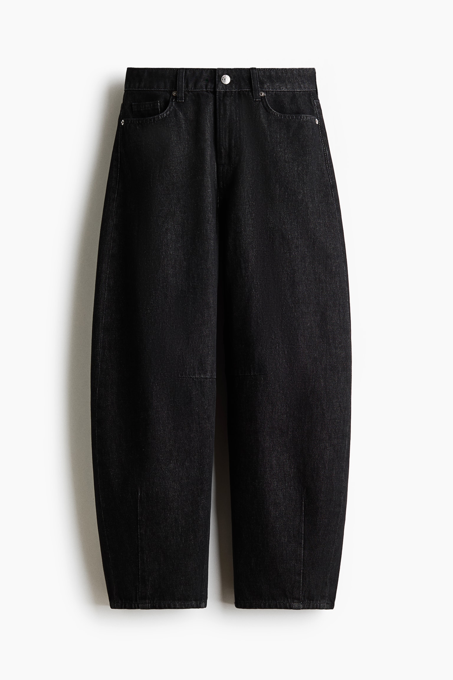 Женские джинсы H&M High-Waist Barrel-Leg Ankle, цвет: Тёмный серый — фото 1