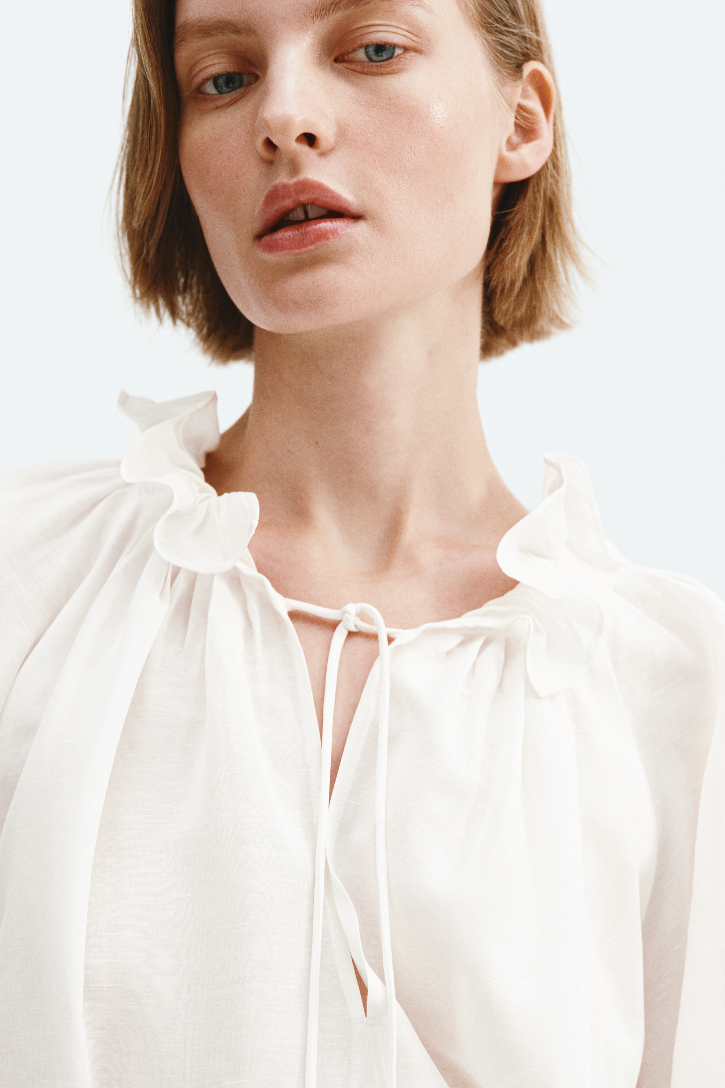 リネンブレンド オーバーサイズシャツ - ホワイト - レディース | H&M JP