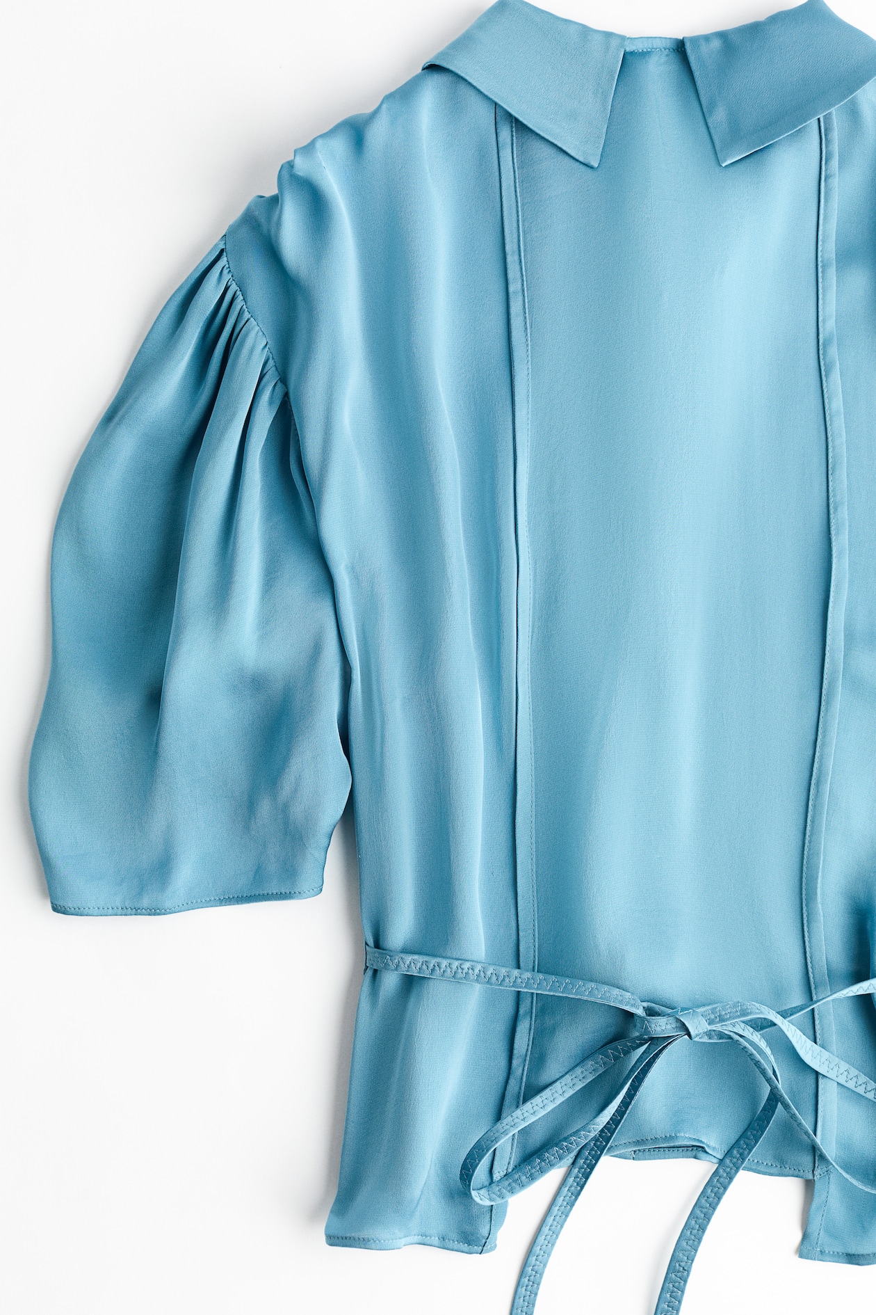 Puff-Sleeved Satin Blouse - image 3