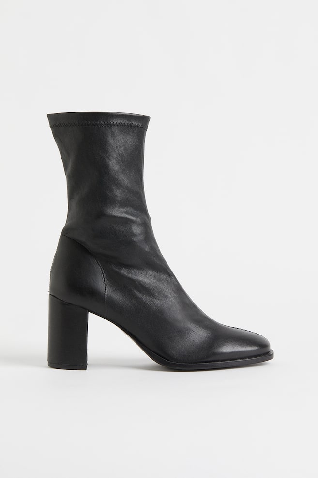 Ankle leather boots - Black/Brown - 1