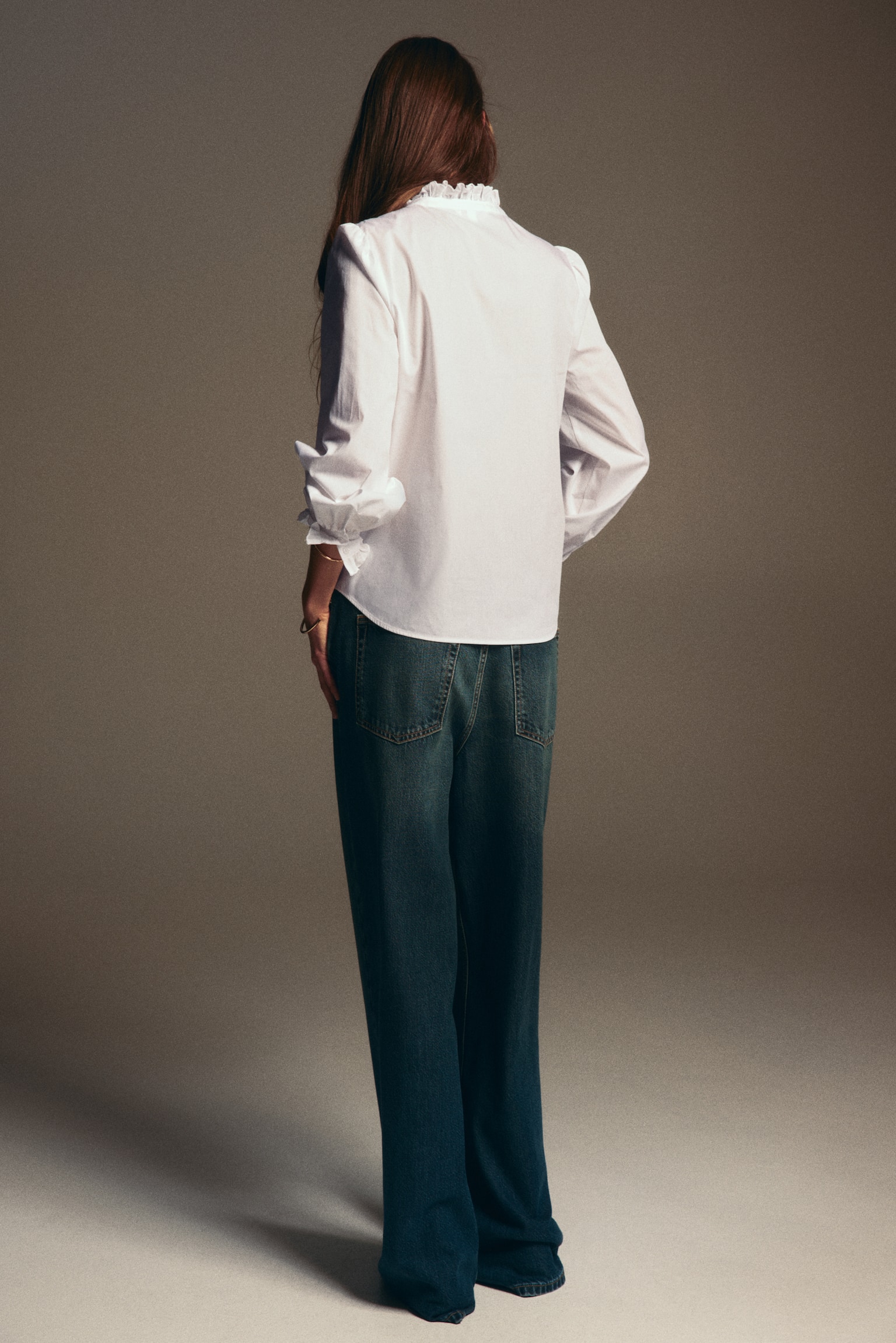 Pintucked cotton blouse - White - 5