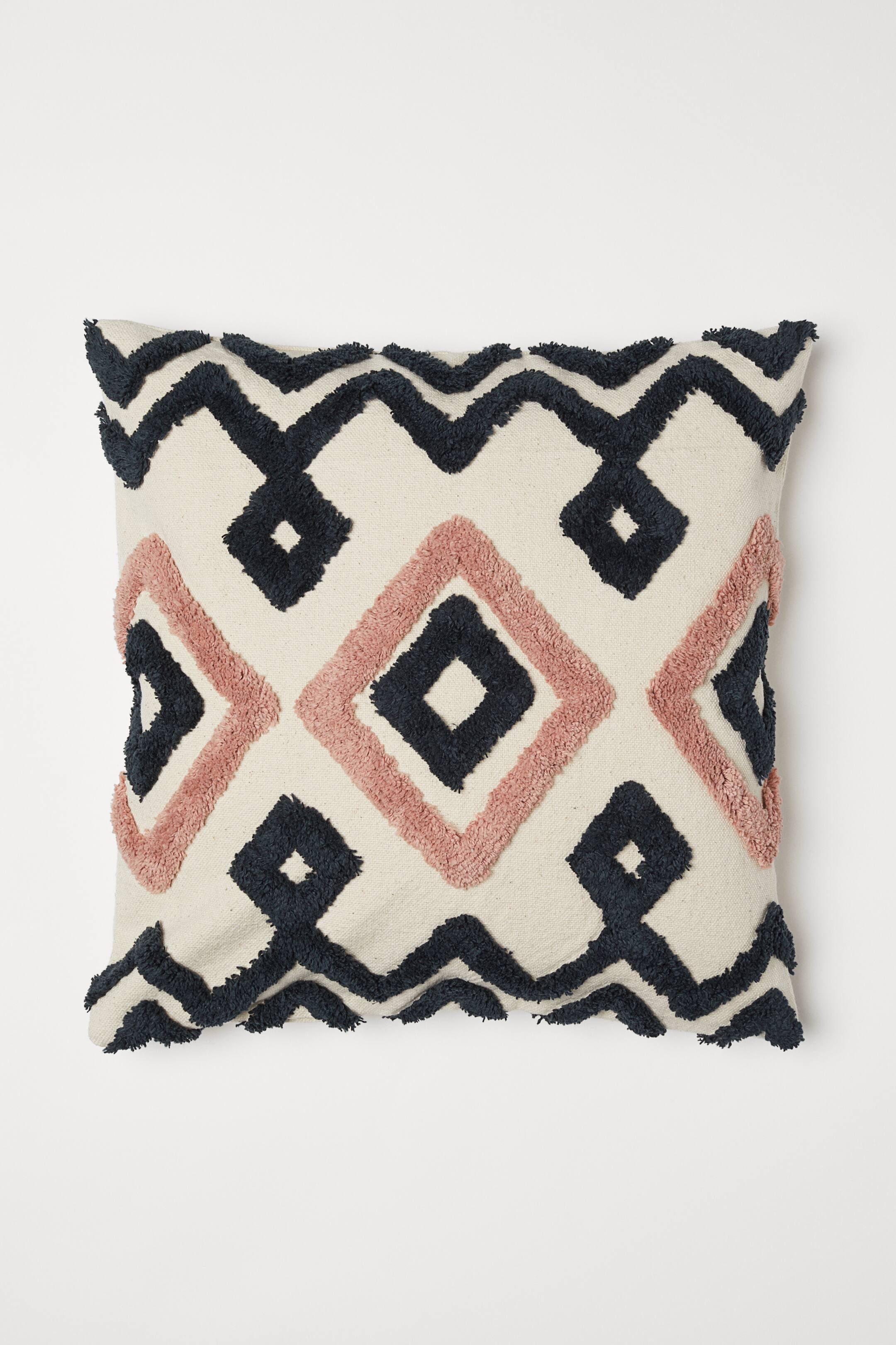 Größeres Bild ansehen: Bestickte Kissenhülle - Hellbeige/Rosa - Home All | H&M DE 1