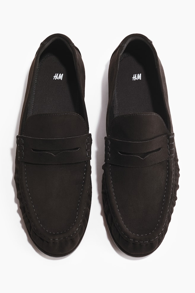 Penny Loafers - Black/Beige - 3