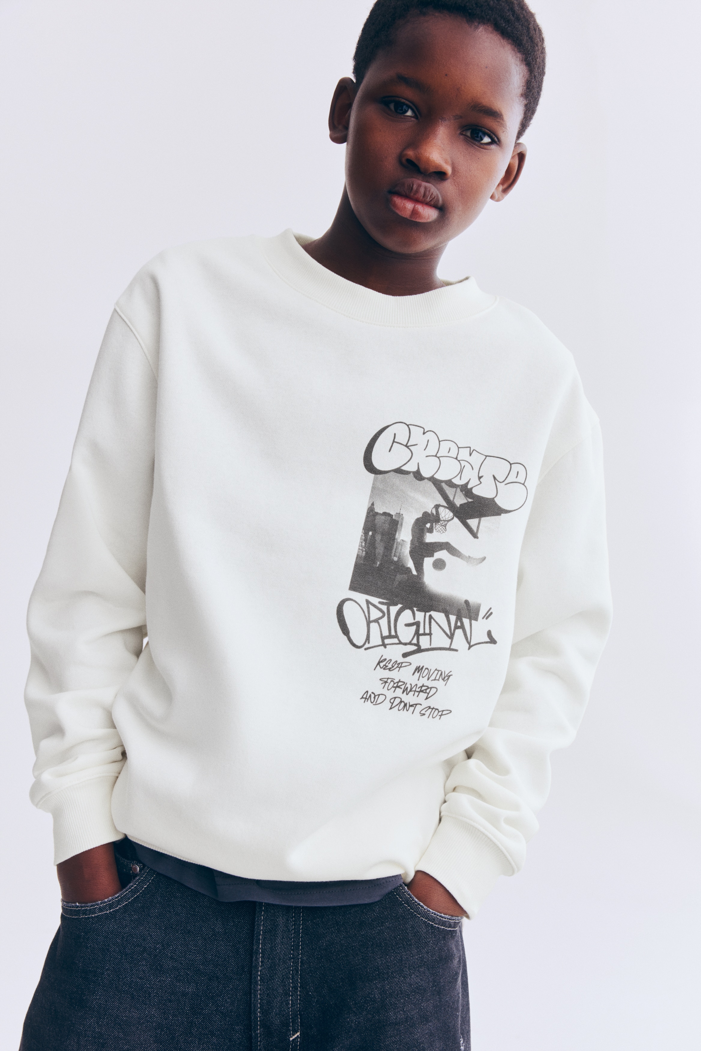 Sweatshirt med trykk - Cream/Original/Mørk grå/New York/Brun/Fotballspillere