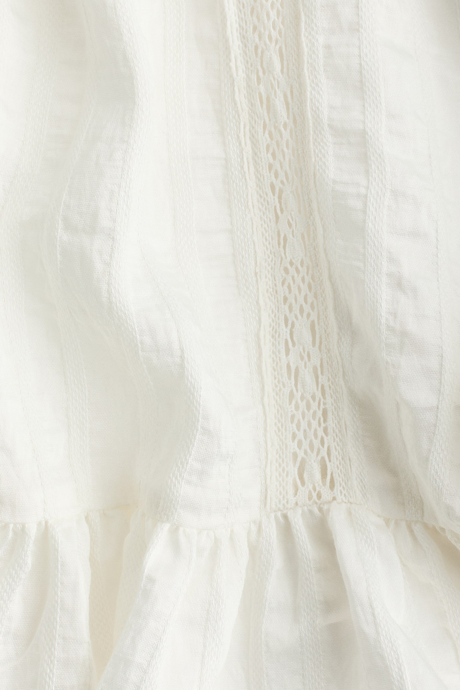 Puff-sleeved blouse - White/Black - 5