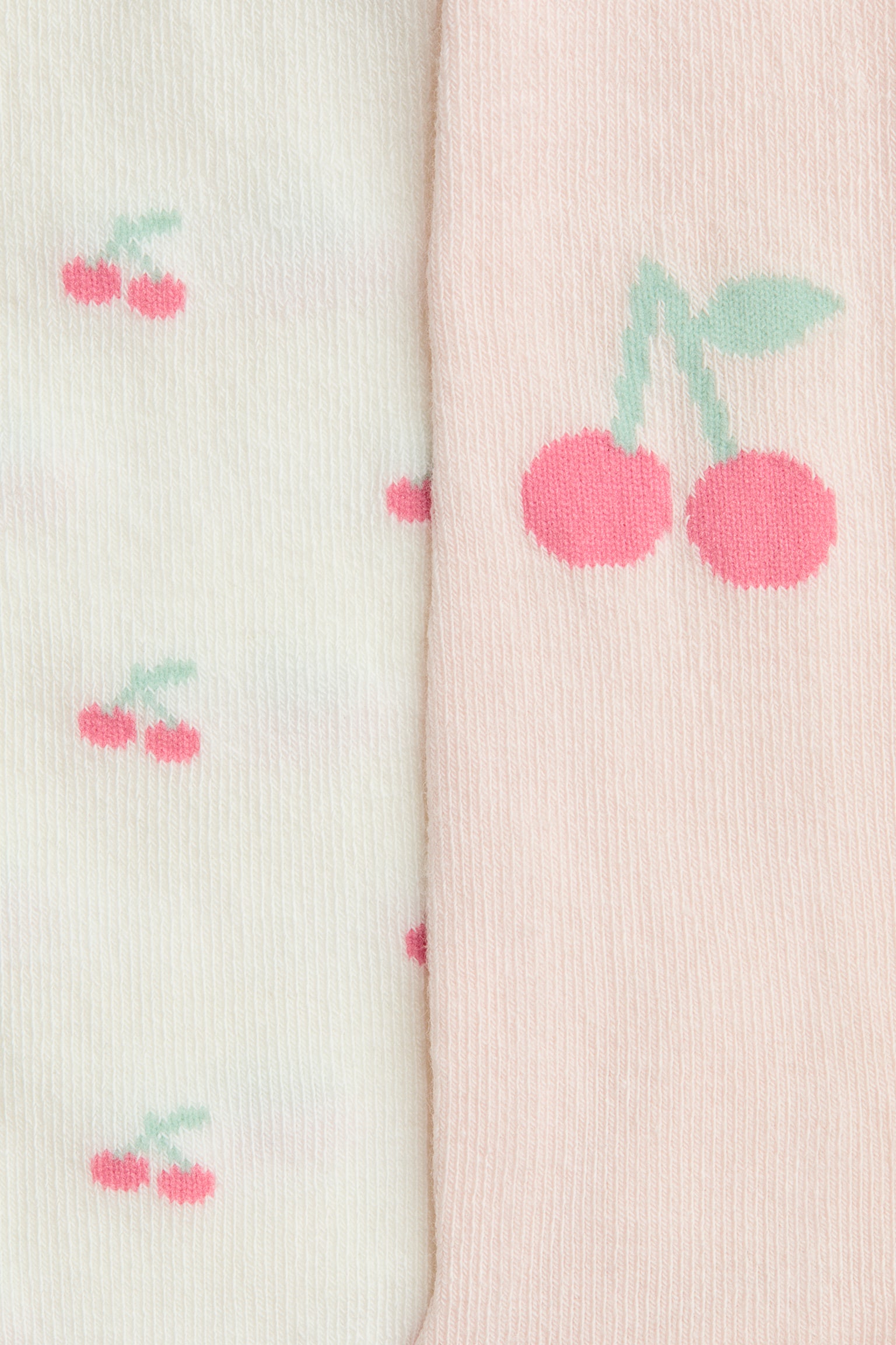 2-pack tights - White/Cherries/Dark grey/Leopard print/Light beige/Patterned/Dark red/Cherries - 2