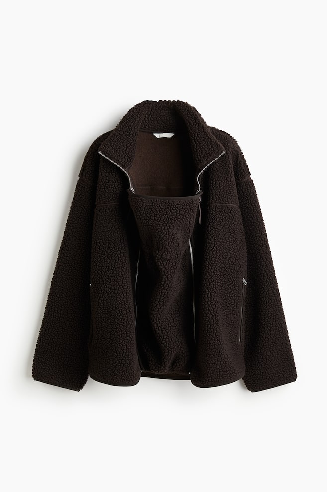 MAMA Before & After Babywearing Fleece Jacket - Dark brown/Beige/Burgundy/Black - 1