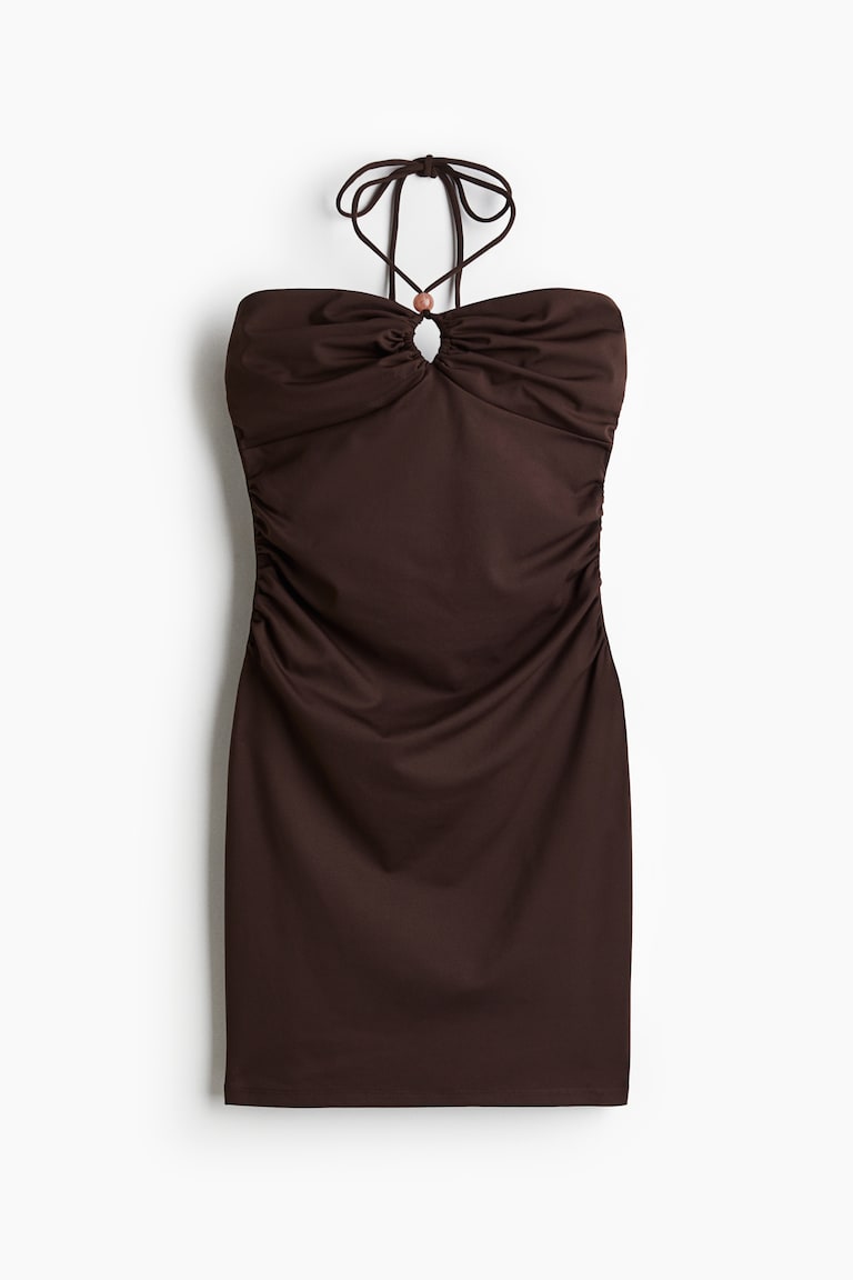Nabrana haljina s halter izrezom