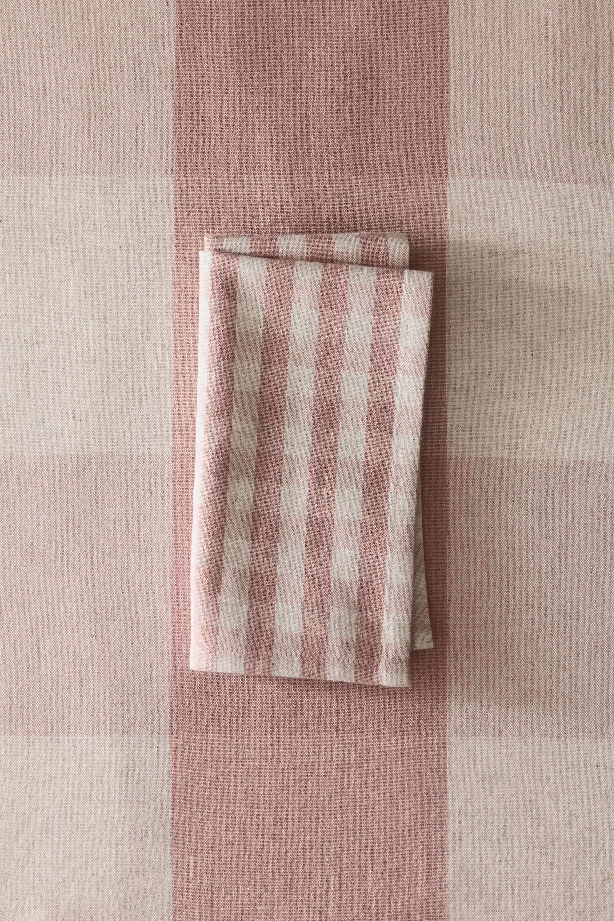 4-pack cotton napkins - Light pink/Gingham check/Green/Cream striped/Beige/Gingham check/Terracotta/Gingham check/Dark brown/Striped/Terracotta/Striped/Light pink/Striped/Green/Gingham check/Dark brown/Gingham check/Beige/Striped
