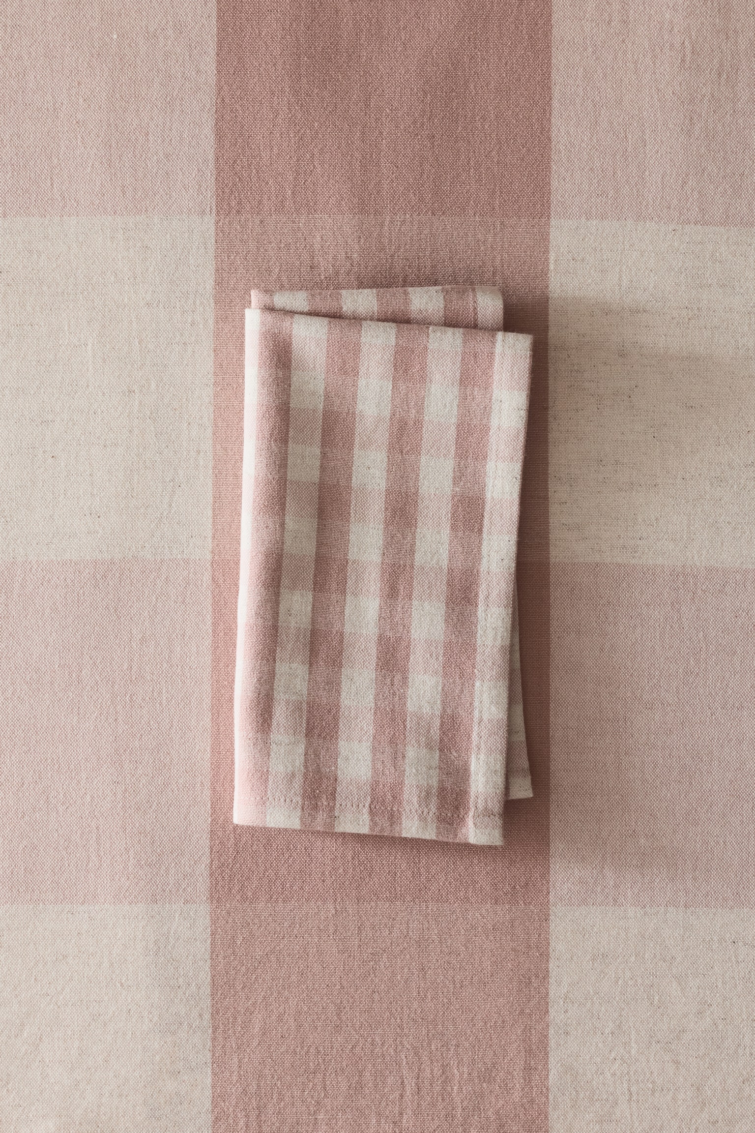 4-pack cotton napkins - Light pink/Gingham check/Dark grey/Striped/Green/Cream striped/Dark brown/Striped/Light pink/Striped/Beige/Gingham check/Green/Gingham check/Dark brown/Gingham check/Terracotta/Gingham check/Terracotta/Striped/Beige/Striped - 2