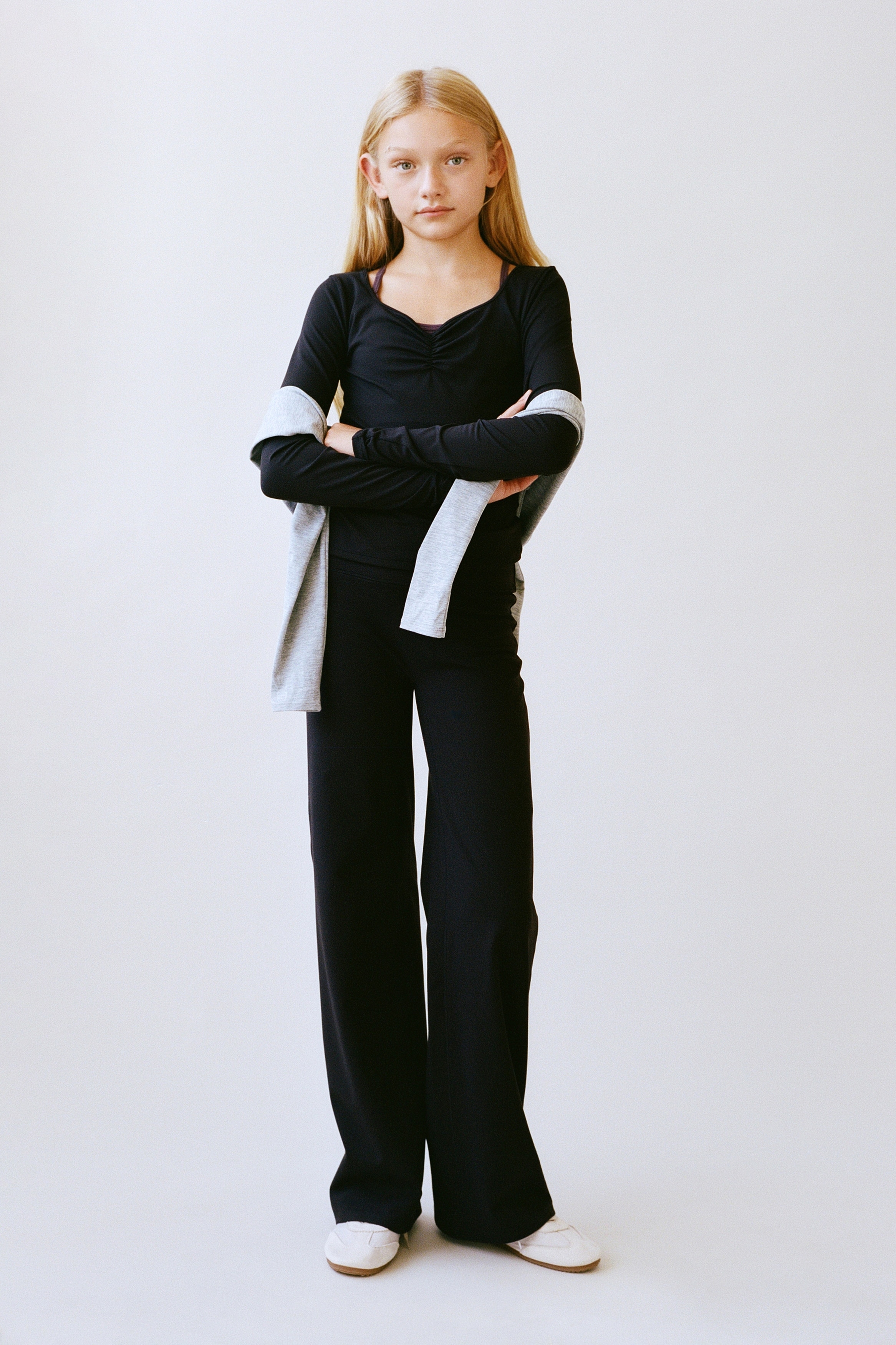 Flared sports leggings with SoftMove™ - Black