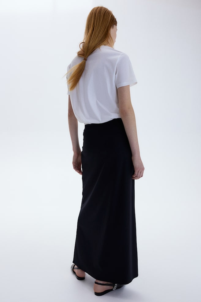 Long jersey skirt - Black - 3