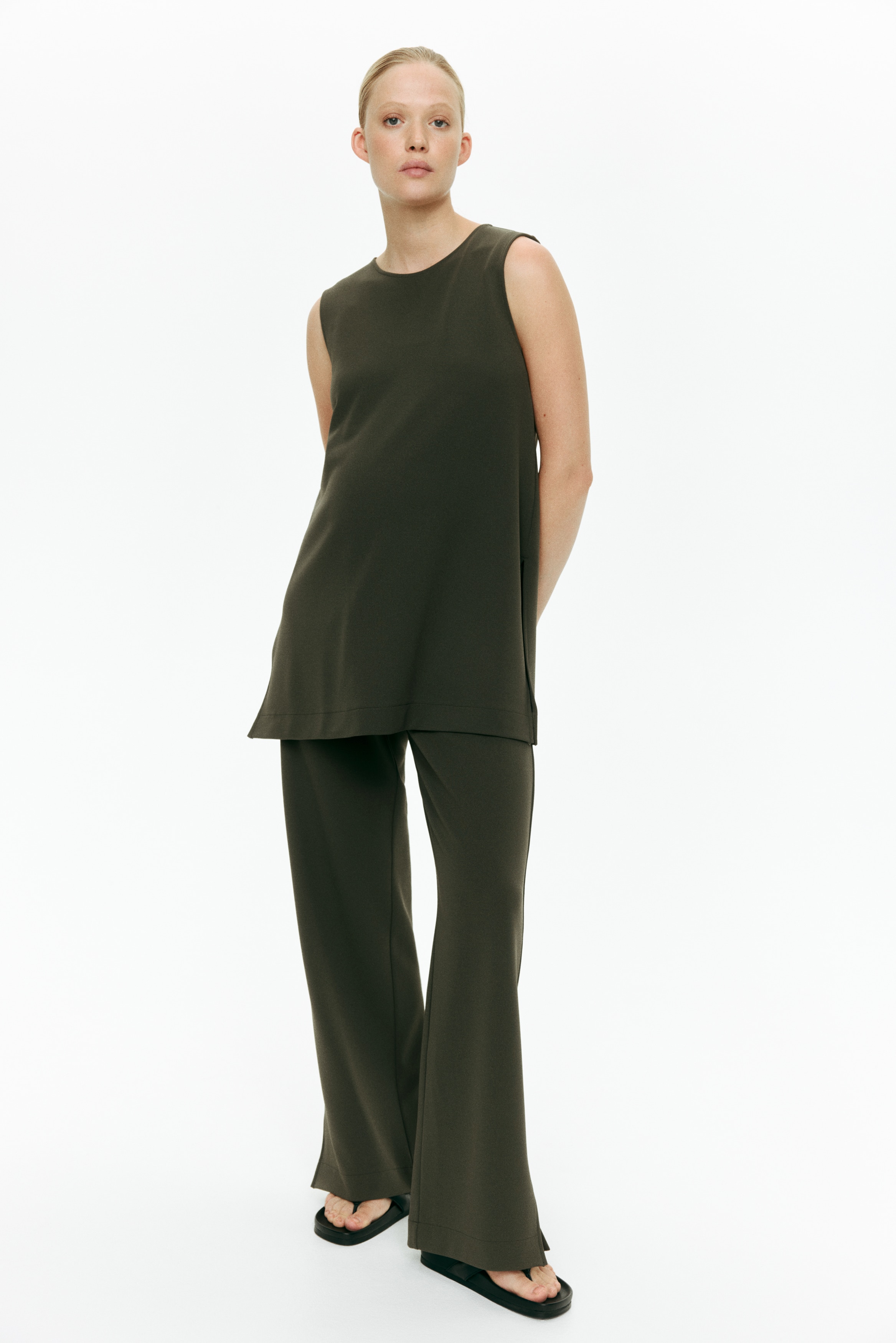 MAMA 2-Piece Jersey Set - Khaki green/Navy blue