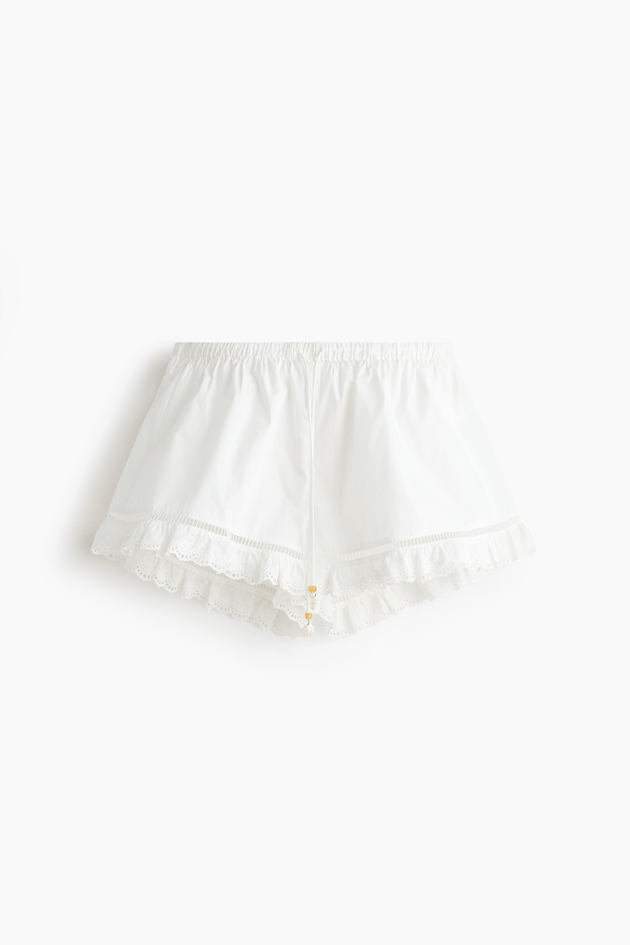 Lace-Trimmed Poplin Shorts