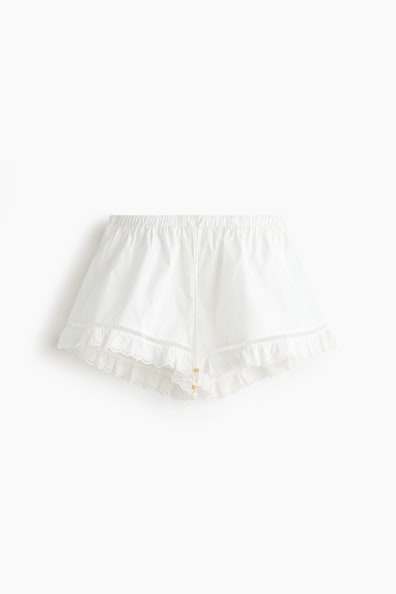 レーストリム ポプリンショートパンツ
