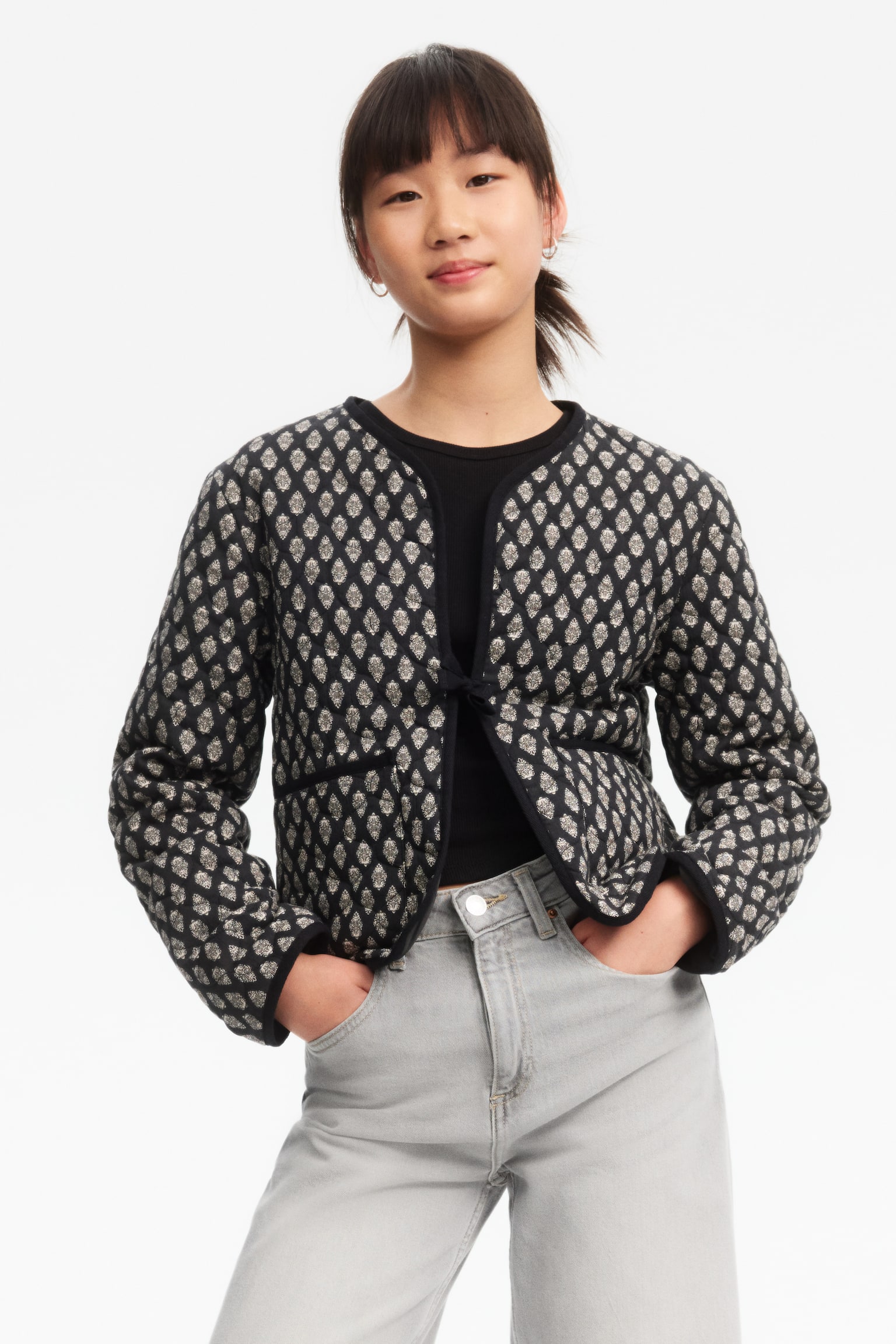 Куртка H&M Quilted Cotton, цвет: Тёмный серый — фото 2