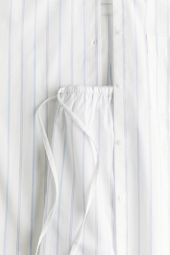 Piżama z koszulą i spodniami - Biały/Niebieskie paski/Jasnoróżowy/Paski/Jasnoniebieski/Białe paski/Jasnoniebieski/Paski - 5