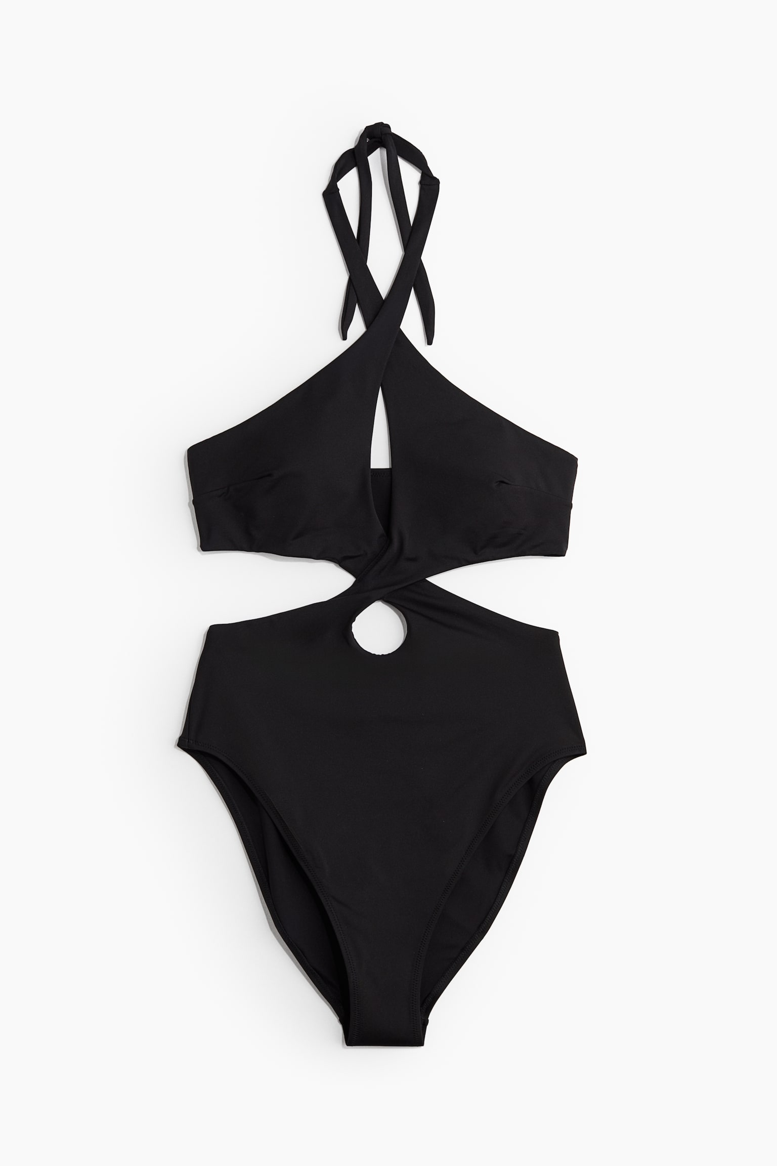 Padded-cup cut-out swimsuit - Black - 2