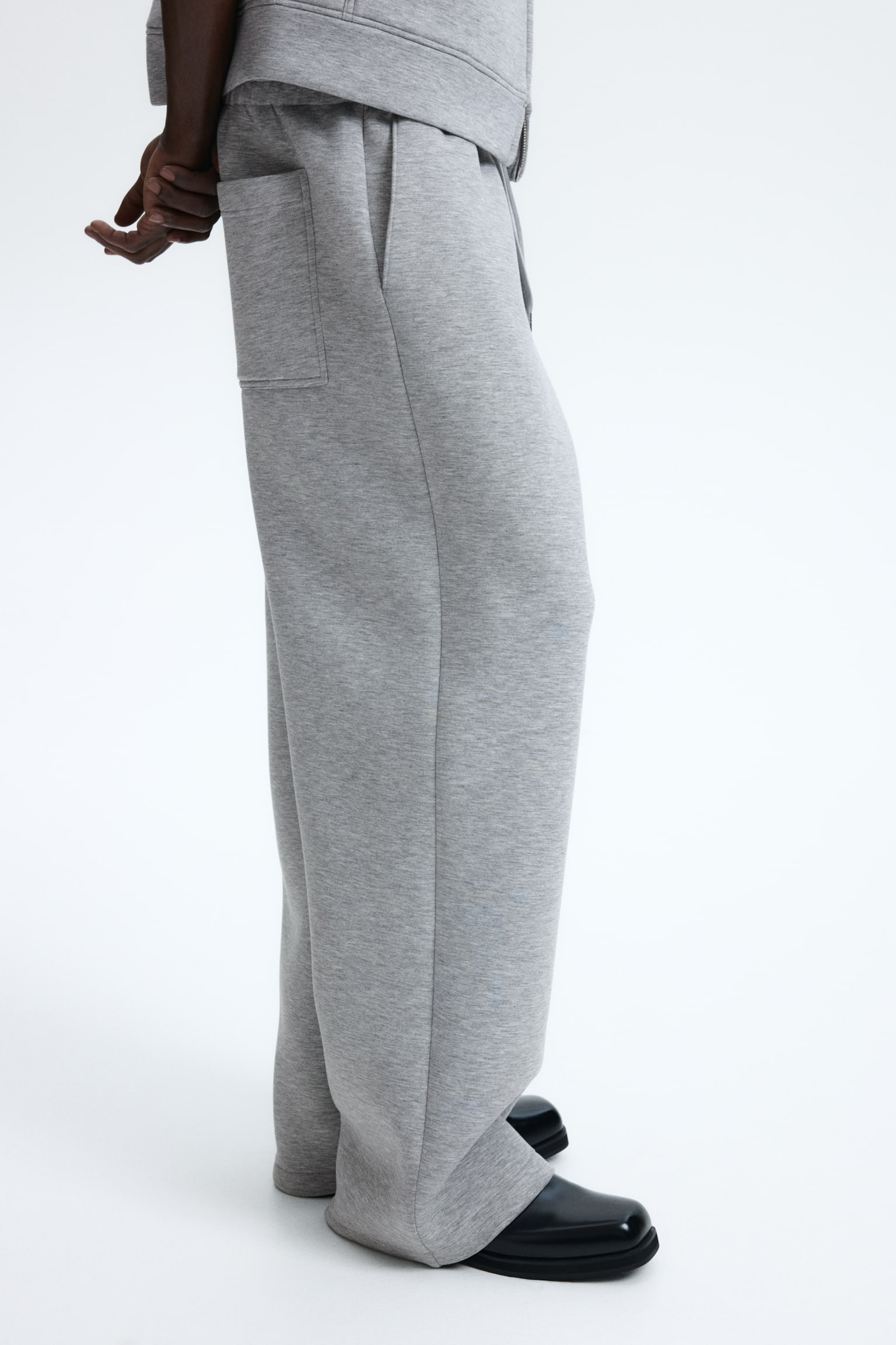 Jogger Relaxed Fit - Szürke melír/Fekete - 8