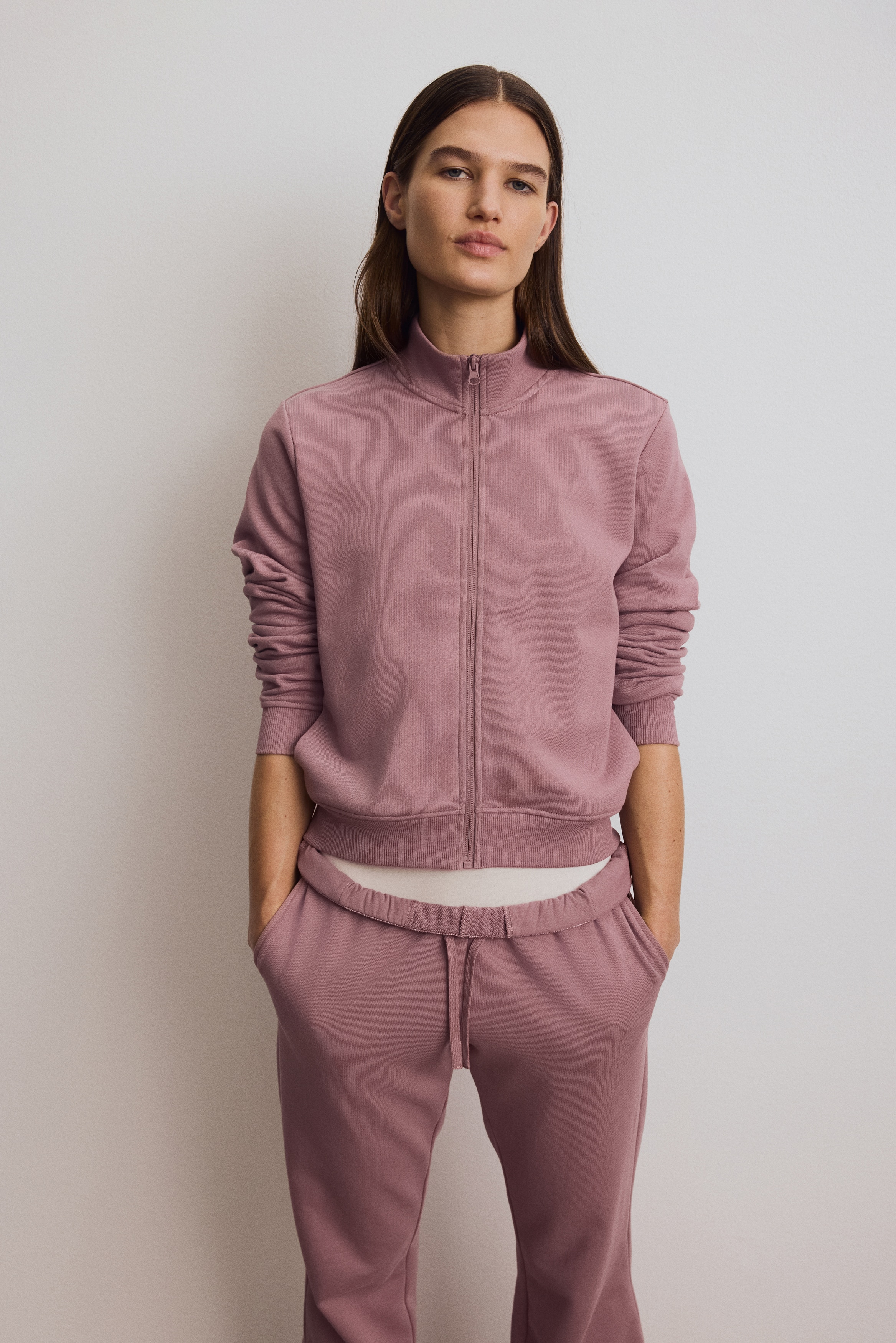 Gornji deo trenerke Slim Fit - Starinska ruža/Svetla kajsija