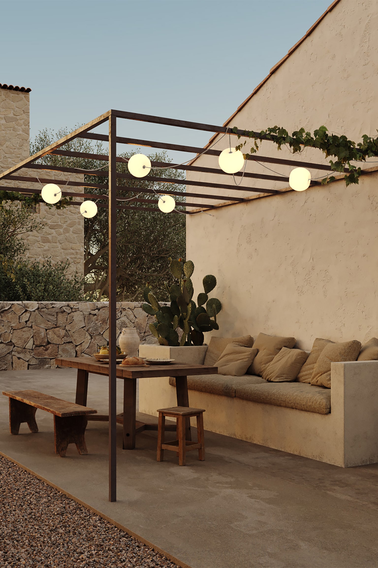 Guirlanda Luminosa Para Exterior Com 6 Luzes, Ip67 - Branco/Beige/Vermelho - 1