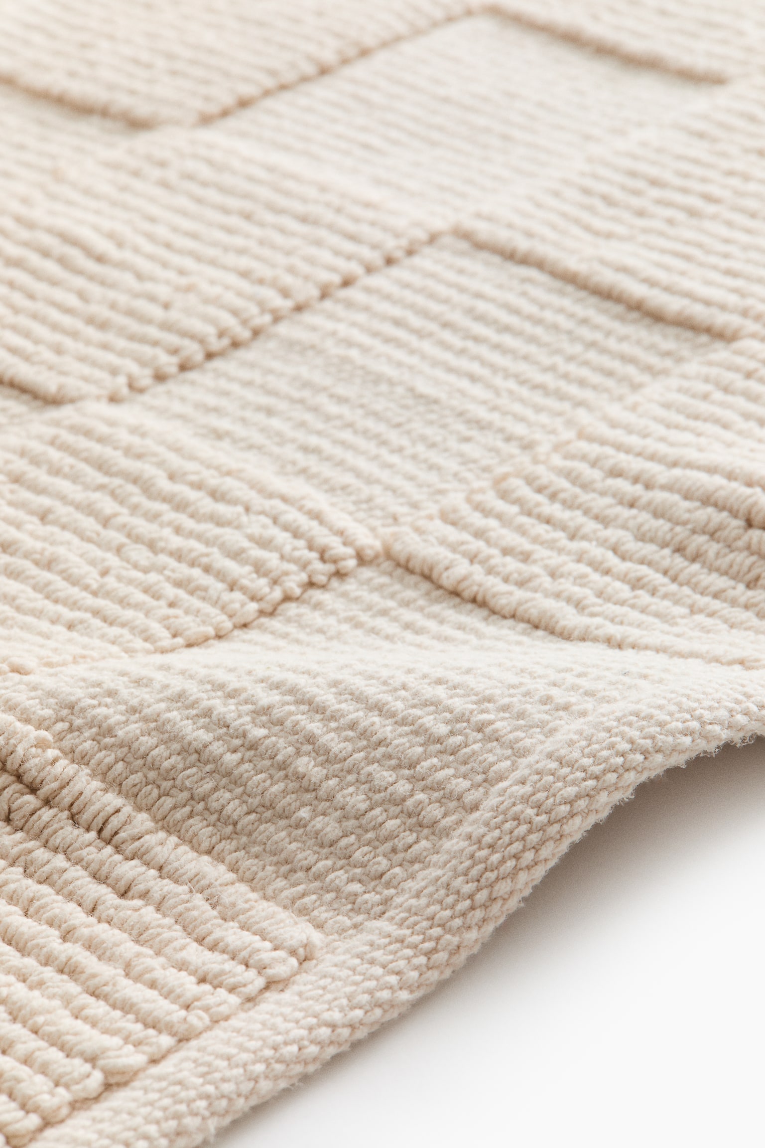 Checked bath mat - Light beige/White - 3