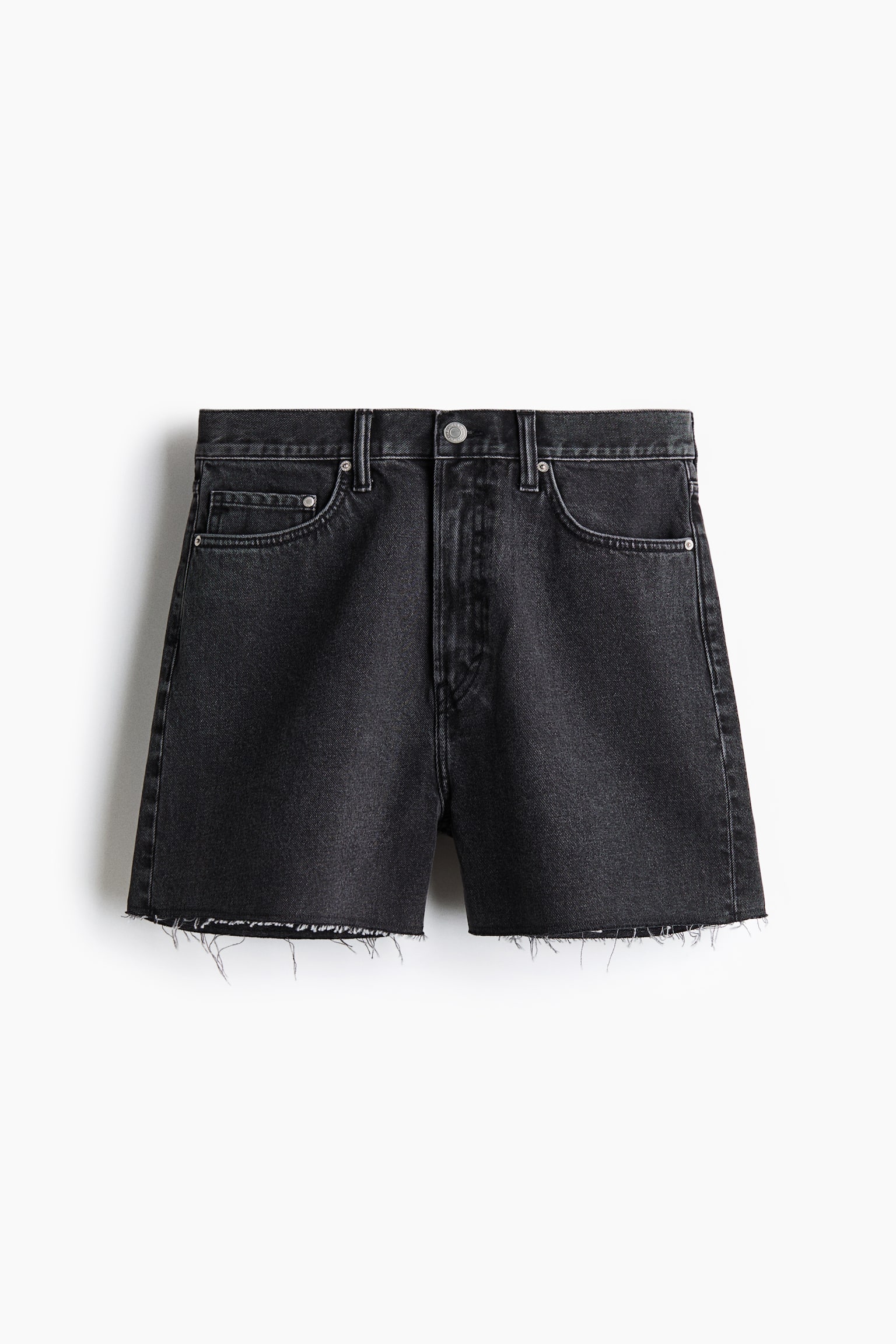 Baggy denim shorts - Denim black/Light denim blue