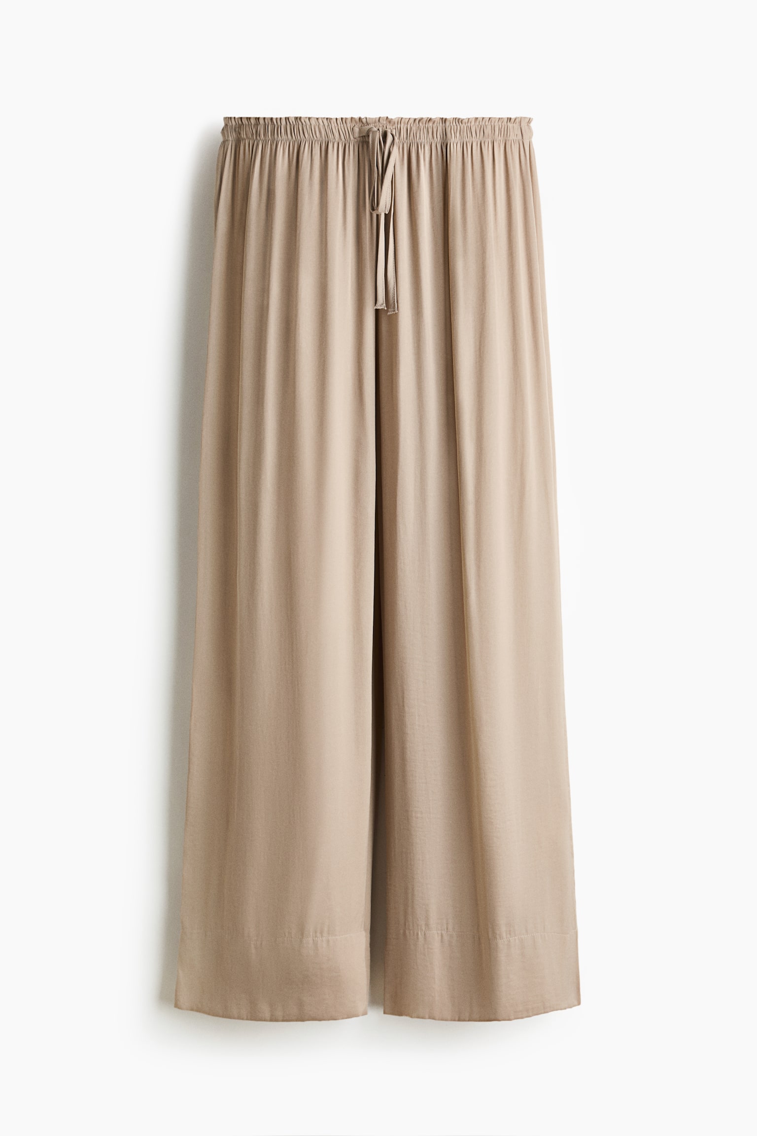 Weite Hose mit Kordelzug - Greige/Dunkelbraun