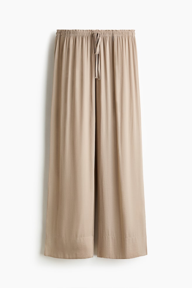 Weite Hose mit Kordelzug - Greige - 1