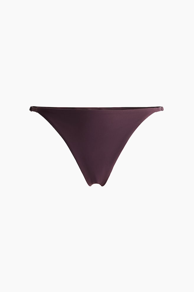 Brazilian bikini bottoms with Lycra® Xtra Life™ - Aubergine purple/Black/Washed guava - 1